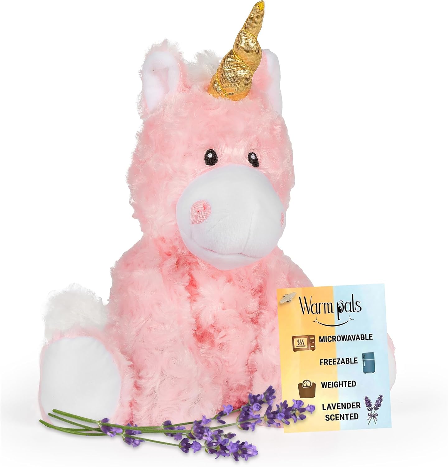 Princess Pink Unicorn - Microwavable & Weighted Plush Stuffed Animal - Heated Plushie for Warmth - Cute, Soft, Cozy Toy for Adults & Children (Boys, Girls, & Toddlers) by Warm Pals