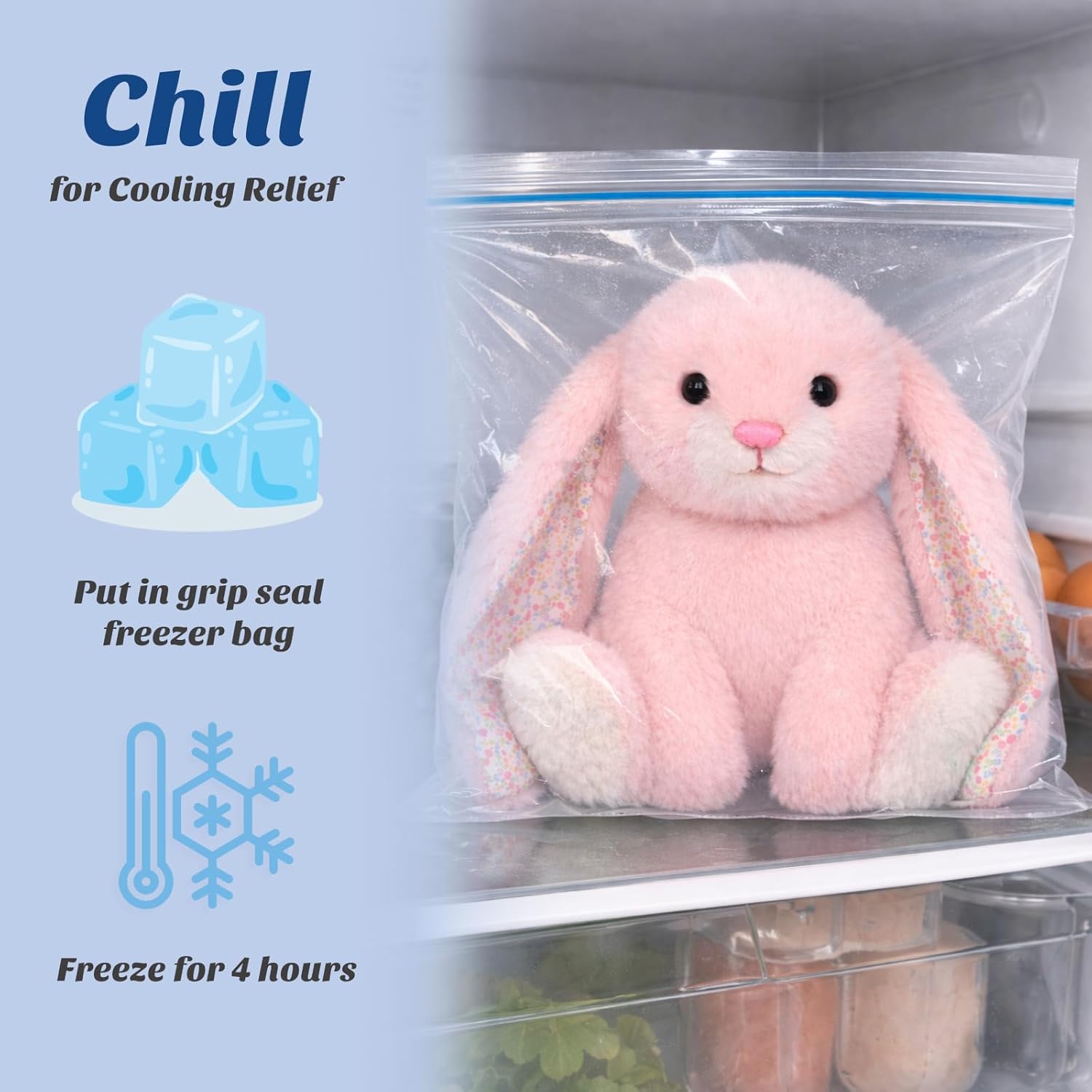 Easfan Weighted Stuffed Animals, Heated & Coolable Weighted Plush Toy Microwavable Lavender Scented Toys Cute Soft Plushies, Bunny Gifts for Adults & Kids,12 inch - Image 4
