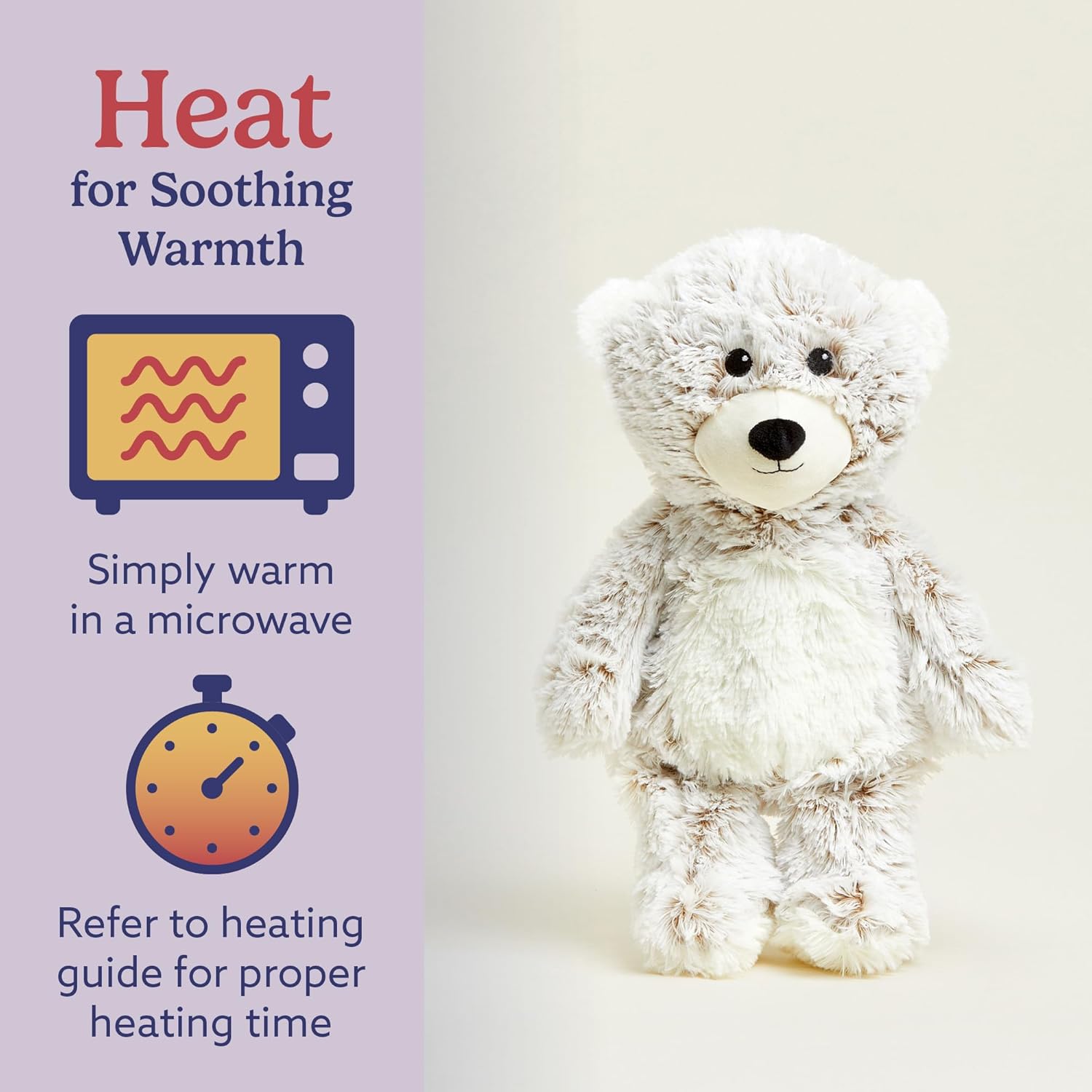 warmies Microwavable & Weighted Stuffed Animals, Marshmallow Brown Bear - Heated Stuffed Animal Plushie for Warmth & Comfort - Soft Plush Toys for Adults & Children (Boys, Girls, Babies & Toddlers) - Image 4