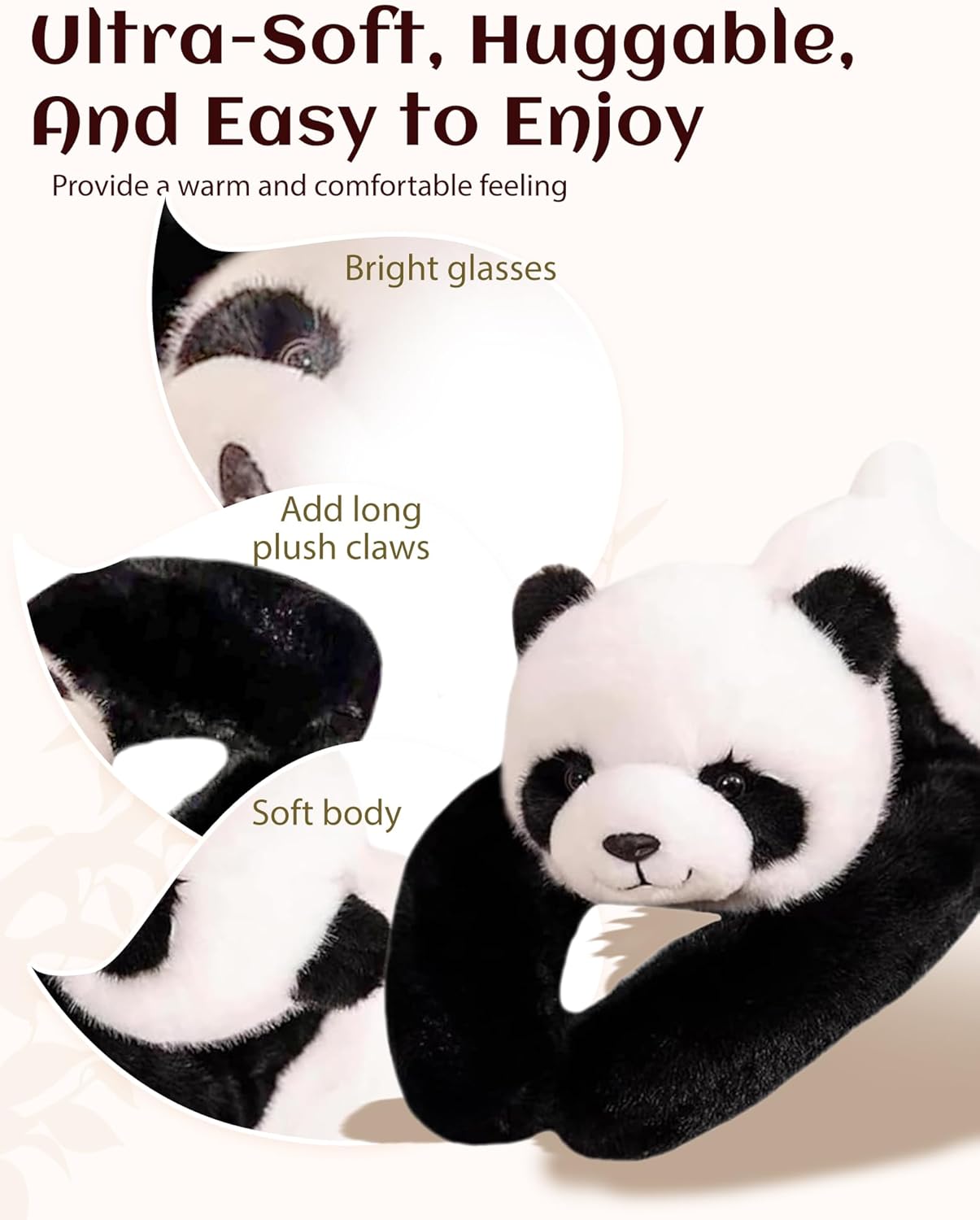 Weighted Stuffed Animal, Weighted Hugging Stuffed Animal with Extra-Long Hugging Arms, Soft Huggable Stuffed Animal for Relaxation and Comfort, For Home, Work & Travel (Panda, 11.8'') - Image 6