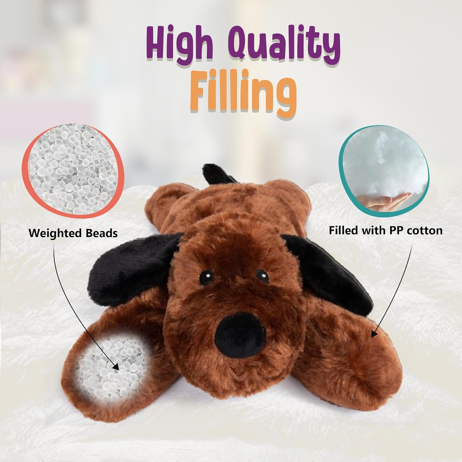 Cuddle Buds 3lbs Weighted Dog Stuffed Animal for Sensory Needs, 20'' Plush Dog, Weighted Stuffed Animals for Adults, Soft Plushie Toy - Image 2