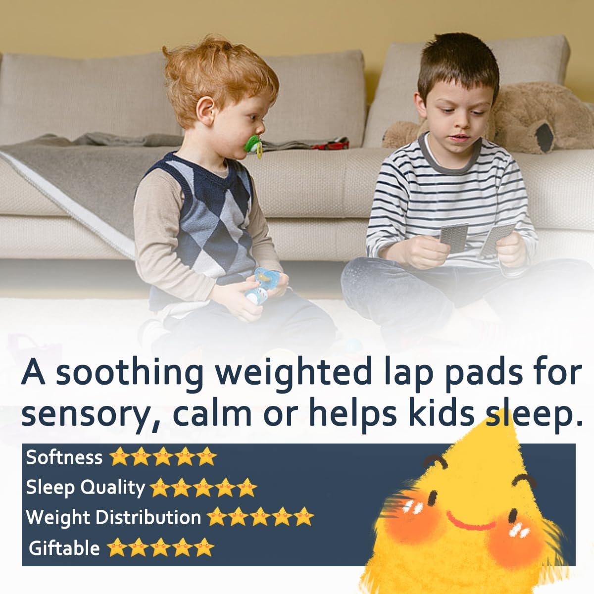 MAXTID Weighted Lap Pad for Kids 5 Pound Travel Size Mini Weighted Lap Blanket Blue Dinosaur 16"x22" for Kids Boys Sensory Gifts - Image 2