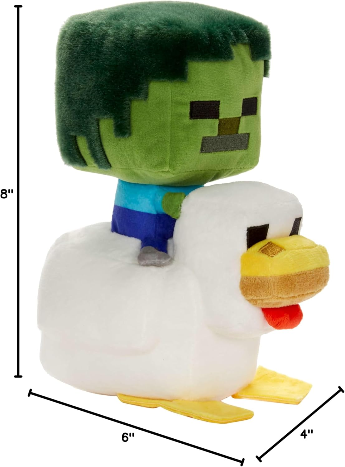 Mattel Minecraft Plush Zombie Chicken Jockey Toy, Collectible Stuffed Animal, 8-inch Soft Doll Inspired by Video Game Character - Image 7