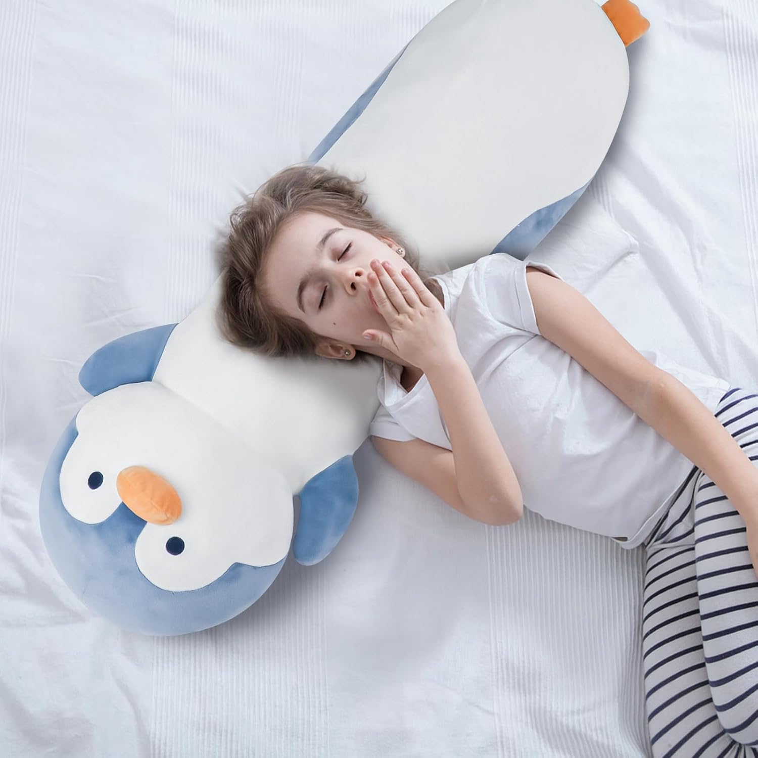 Dalmao 36" Penguin Stuffed Animal, Soft Jumbo Long Cuddle Pillow, Cute Blue Penguin Plush Body Pillow Plushies Toy Gift for Kids, Boy and Girls Birthday, Easter - Image 4