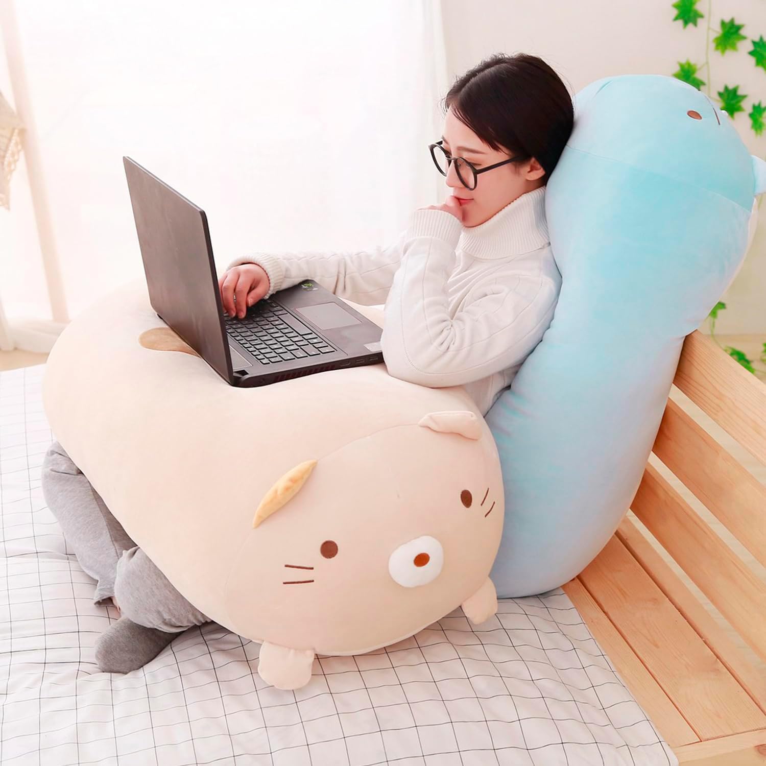 ERDAO Big Cat Plush Pillow,Large Fat Cats Stuffed Animals Toy Doll for Girls,Bed,35.4 inches - Image 3