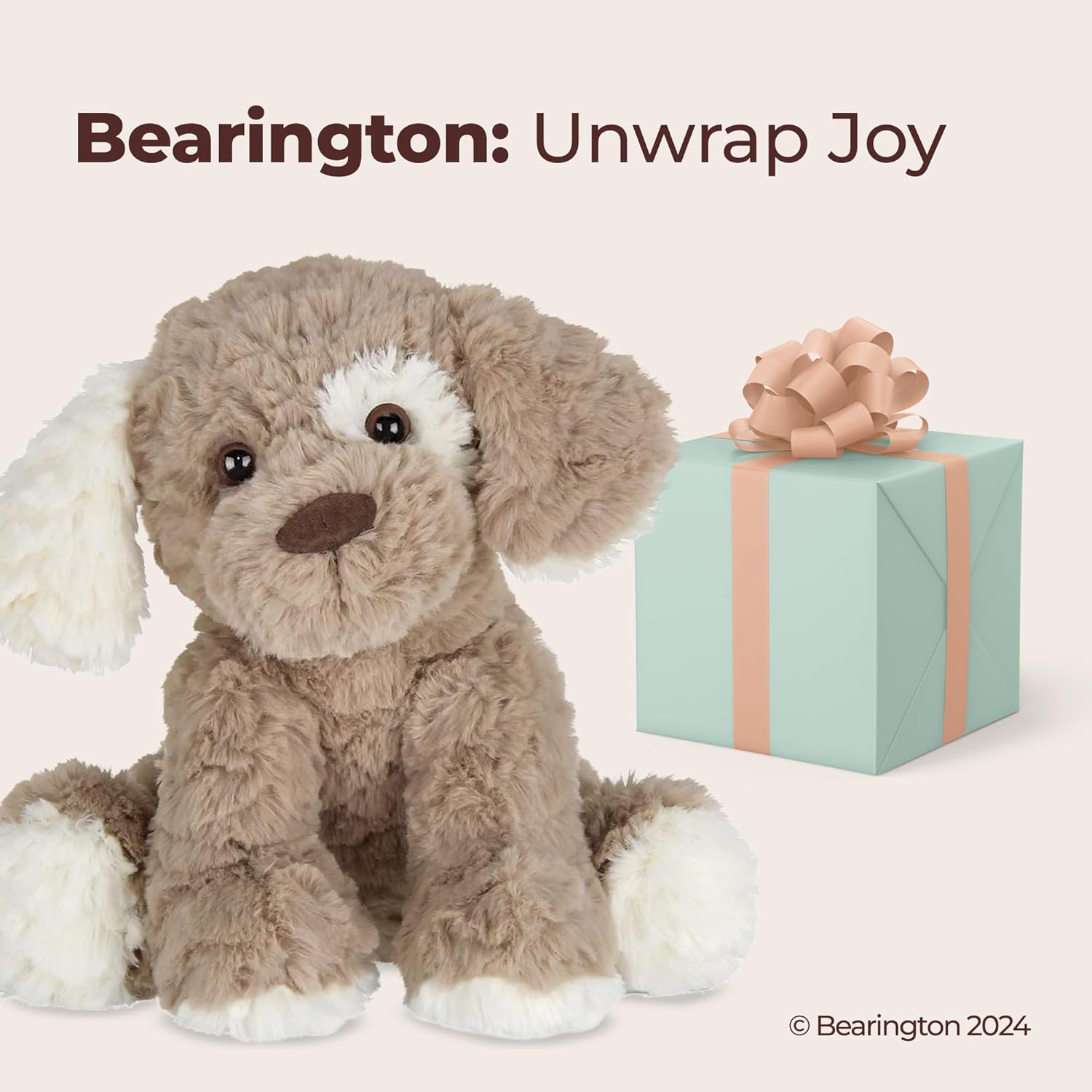 Bearington Pal Dog Stuffed Animal Plushies - 11" Realistic Dog Plush Stuffed Animals with Floppy Ears and Expressive Face - Soft Beige and Brown Lifelike Puppy Plush Toy Gift for Toddlers and Kids - Image 5