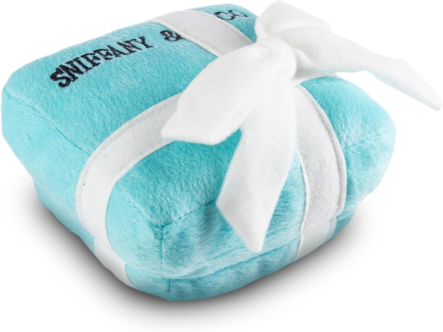 Dog Diggin Designs Sniffany & Co Large Plush Dog Toy Box | Luxury-Inspired Parody Designer Gift Box with Built-in Squeaker, Soft Plush Interactive Dog Toy – Thinking Outside The Box! - Image 2