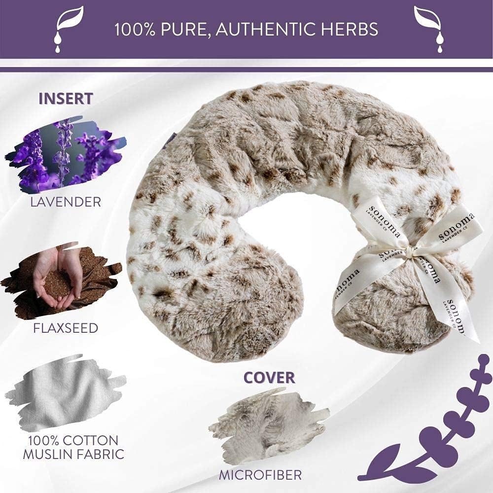 Sonoma Lavender Luxury Lavender Heatable/Chillable Neck Pillow, Microwaveable for Neck and Shoulders with Removable Washable Covers, Great for Relaxation and Pain Relief (Arctic Circle) - Image 4