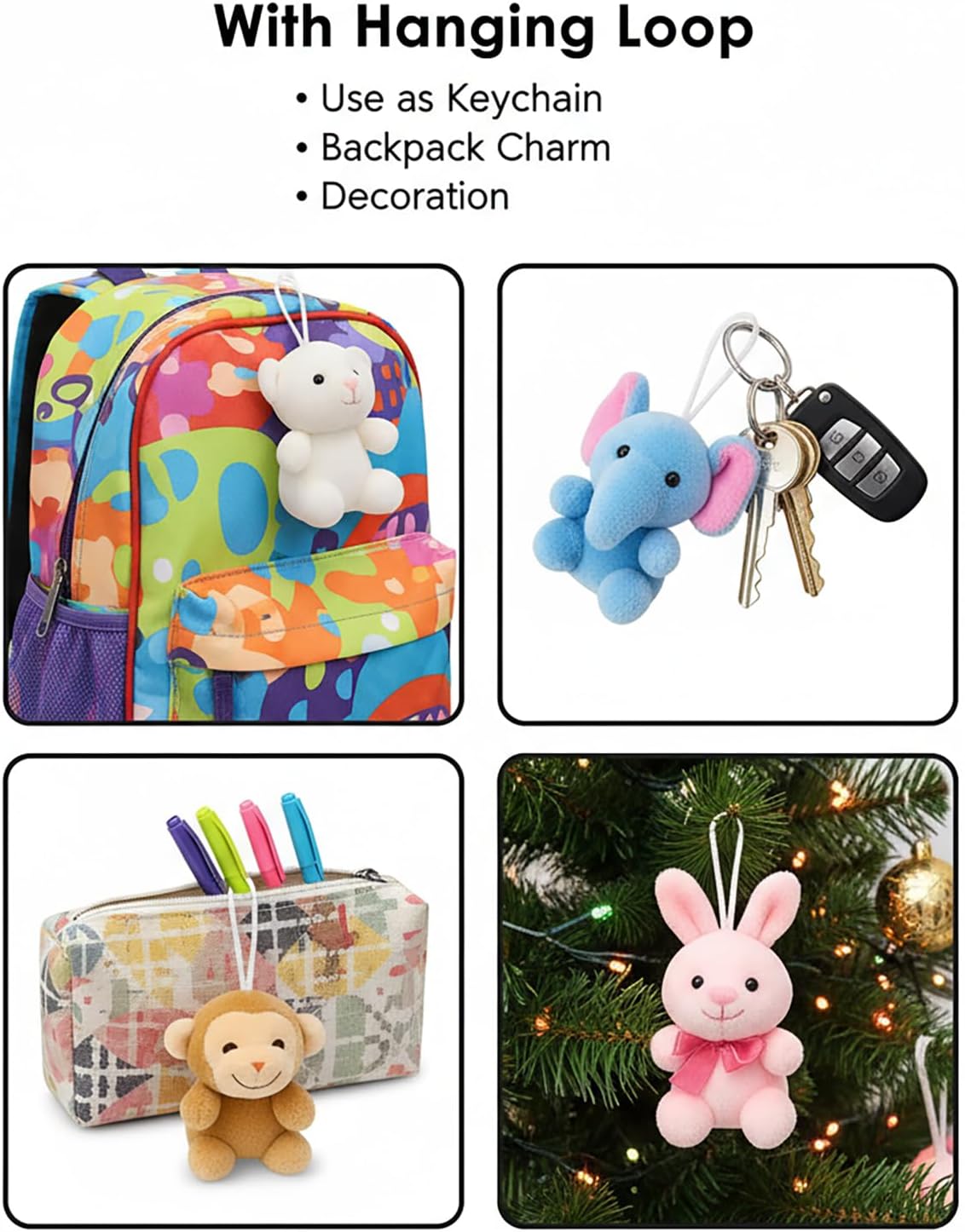 Yaliuliu Mini Stuffed Animals Bulk – 24 Pack Tiny Plushies Keychain for Kids, Small Animal Plush Toys for Classroom Rewards, Birthday Party Favors, Claw Machine, Easter, Halloween & Christmas - Image 6