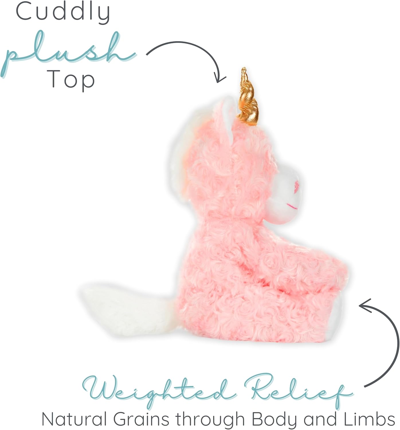 Princess Pink Unicorn - Microwavable & Weighted Plush Stuffed Animal - Heated Plushie for Warmth - Cute, Soft, Cozy Toy for Adults & Children (Boys, Girls, & Toddlers) by Warm Pals - Image 4