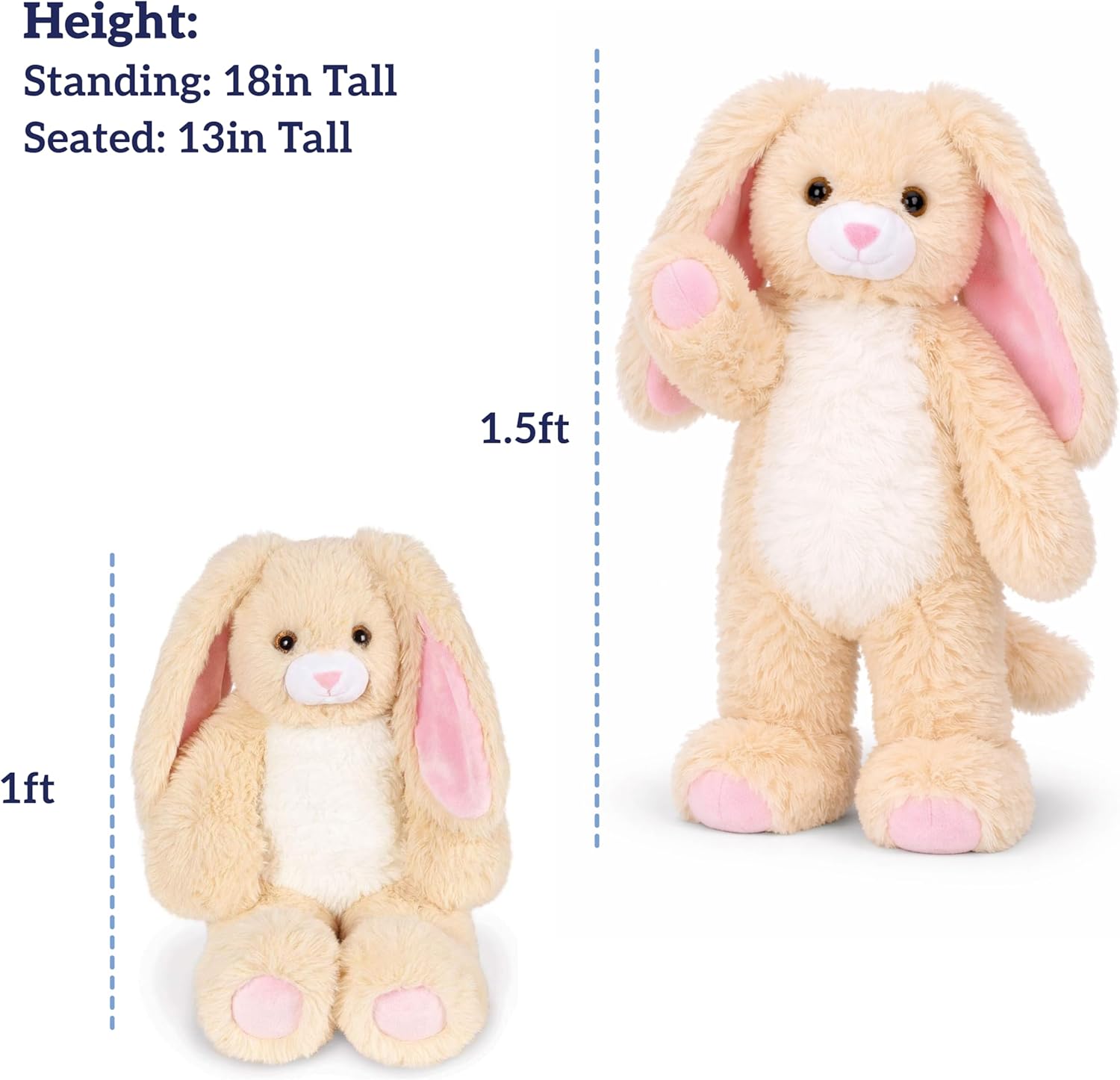Vermont Teddy Bear Easter Bunny Plush 18 Inch | Soft Plushies and Bunny Toys for Kids and Adults | Buddy Collection Cuddly Stuffed Bunny | Emotional Support Plush for Comfort and Gifting - Image 10