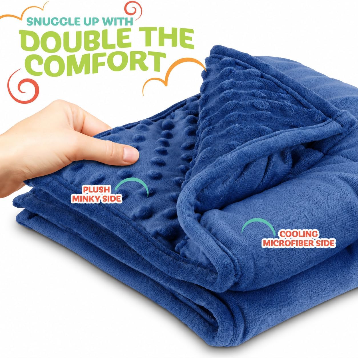 Kidaddle 5lb Weighted Blanket for Kids (Blue) 19x22 Inch, Plush Minky Weighted Lap Pad with Travel Bag for Ages 4+ - Image 5