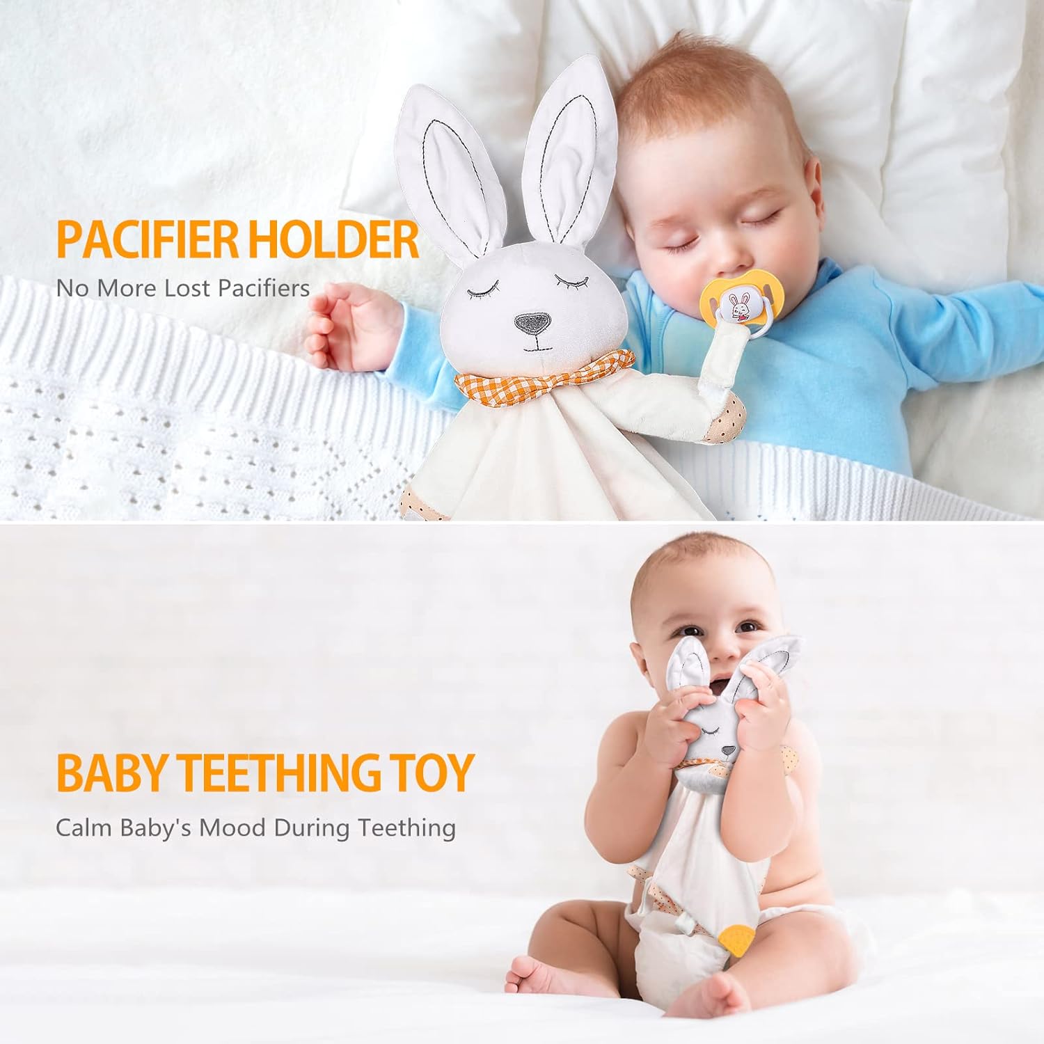 BEREST Rechargeable Baby Sleep Soother Bunny Lovey- White Noise| Heartbeat| Shushing| Lullaby Infant Sleeping Aid with Cry Sensor at Nap Time Routine, Newborn Gifts Plush Toddler Snuggle Blanket Toy - Image 7