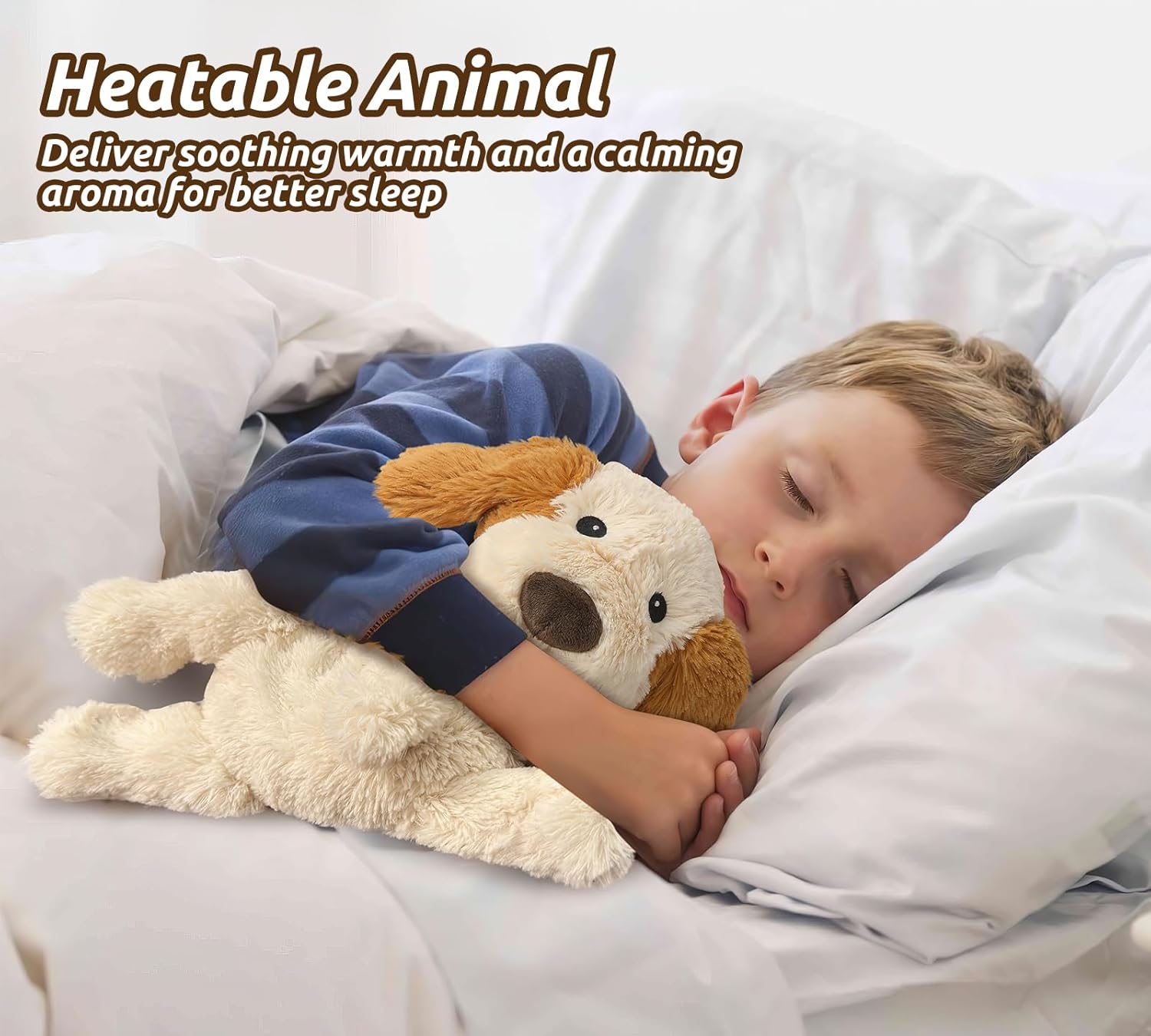 Puppy Stuffed Animals, Microwavable Stuffed Animal Adorable Fluffy Dog Plush for Warmth, Heatable & Coolable Lavender Scent Puppy Plush Toys, Cute Soft Dog Plushies for Kids & Adults Girls Boys Gifts - Image 8