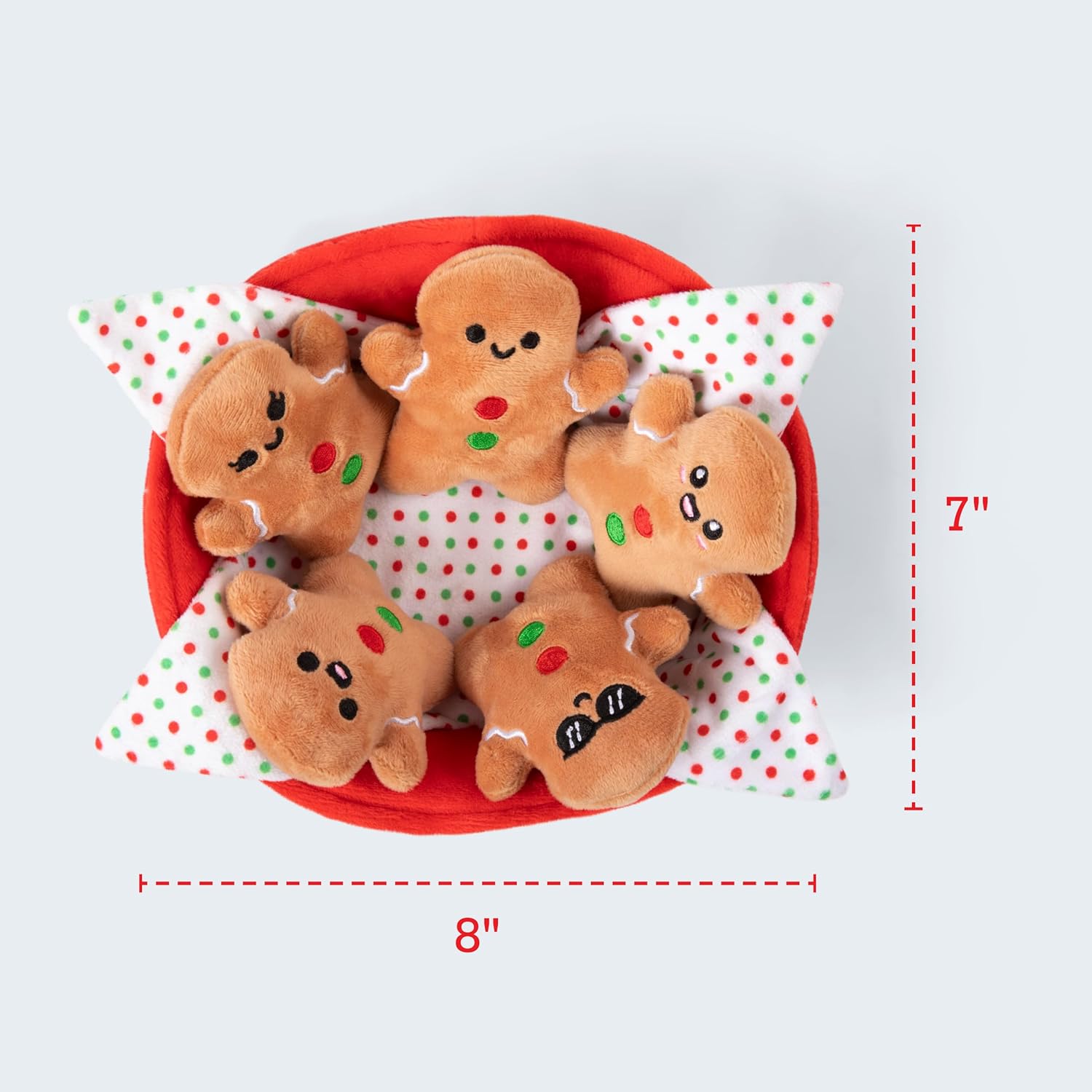 Emotional Support Gingerbread by Relatable, Christmas Stuffed Animals, Great Gingerbread Man Gifts, Funny Gifts or Cute Christmas Decor, Includes 5 Gingerbread Plushies with Carrying Basket - Image 6
