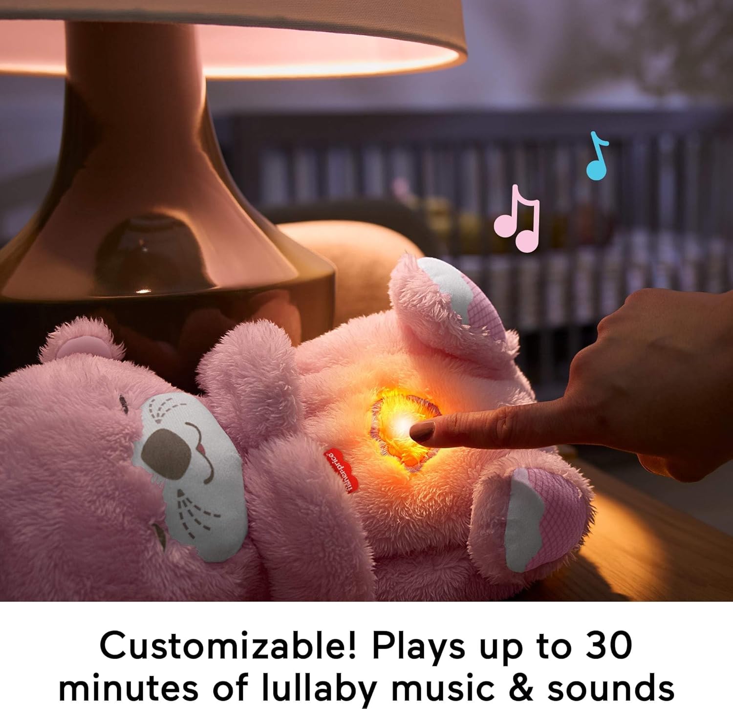 Fisher-Price Baby Toy Soothe ‘n Snuggle Otter Plush, Pink Portable Sound Machine with Breathing Motion & Lights for Newborns Ages 0+ Months - Image 4