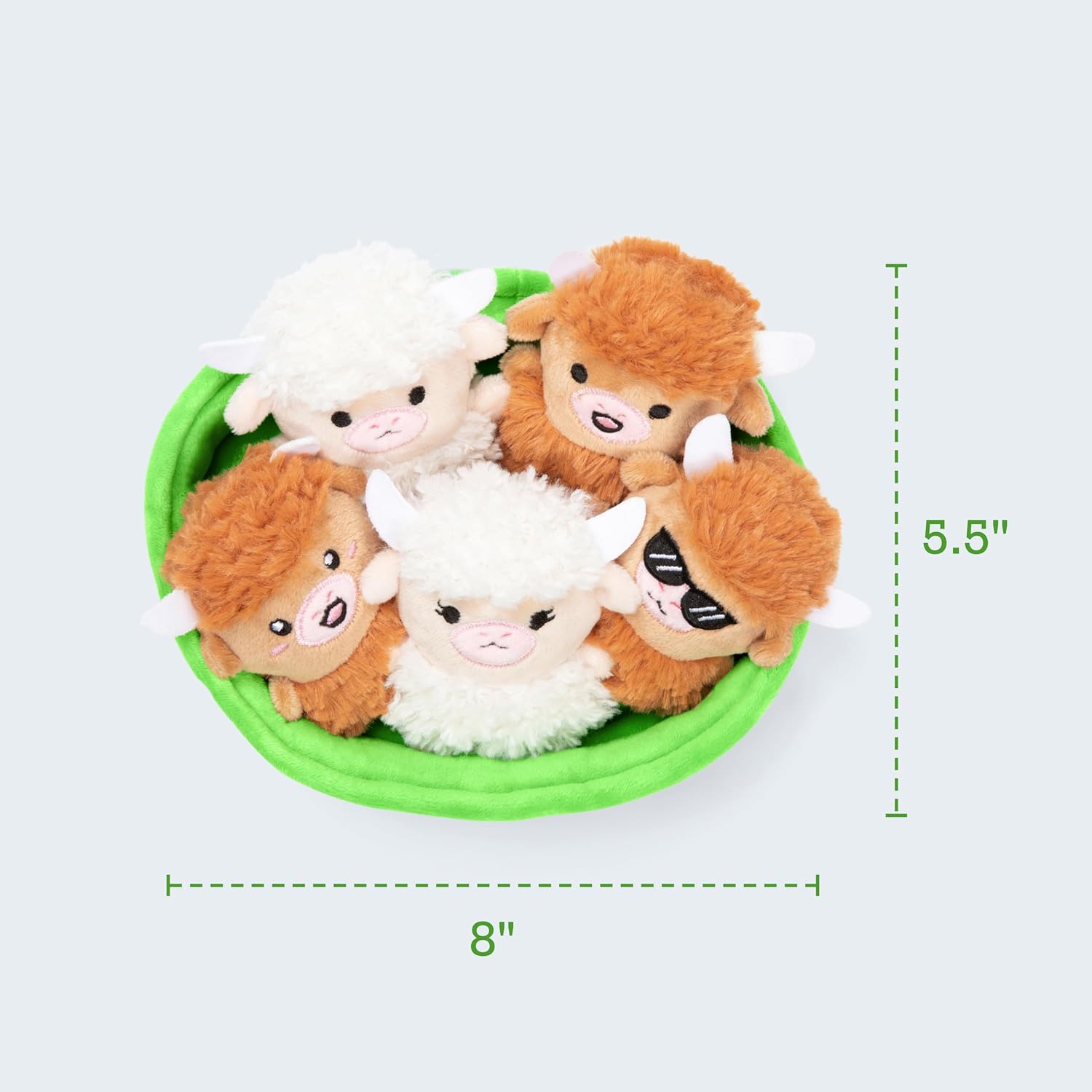 Emotional Support Highland Cows by Relatable, Cuddly Stuffed Animals, Plushies, and Cute Stuff, Great Gift Ideas for Loved Ones of All Ages, Includes 5 Toys with Carrying Basket - Image 5