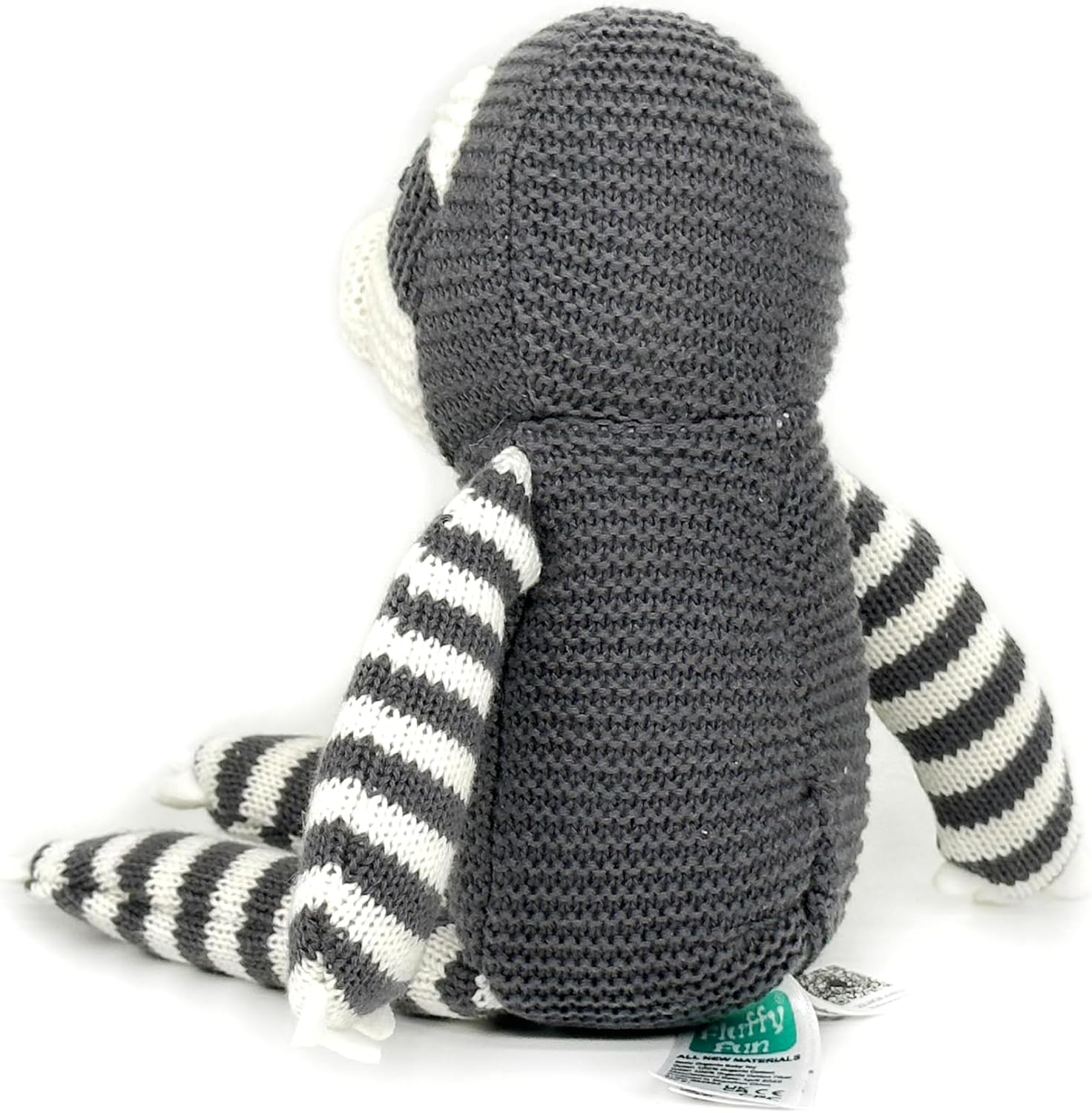 FLUFFYFUN 100% Organic Cotton Grey Sloth Plush, 7.1" Baby Stuffed Animal for Newborn - Image 3