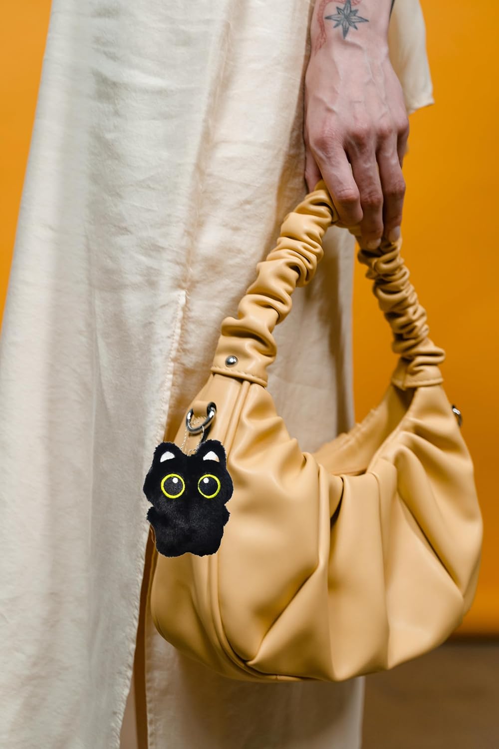 Black Cat Plush Keychain Purse Charm - Cute Bag Charms Gifts for Women - Image 5