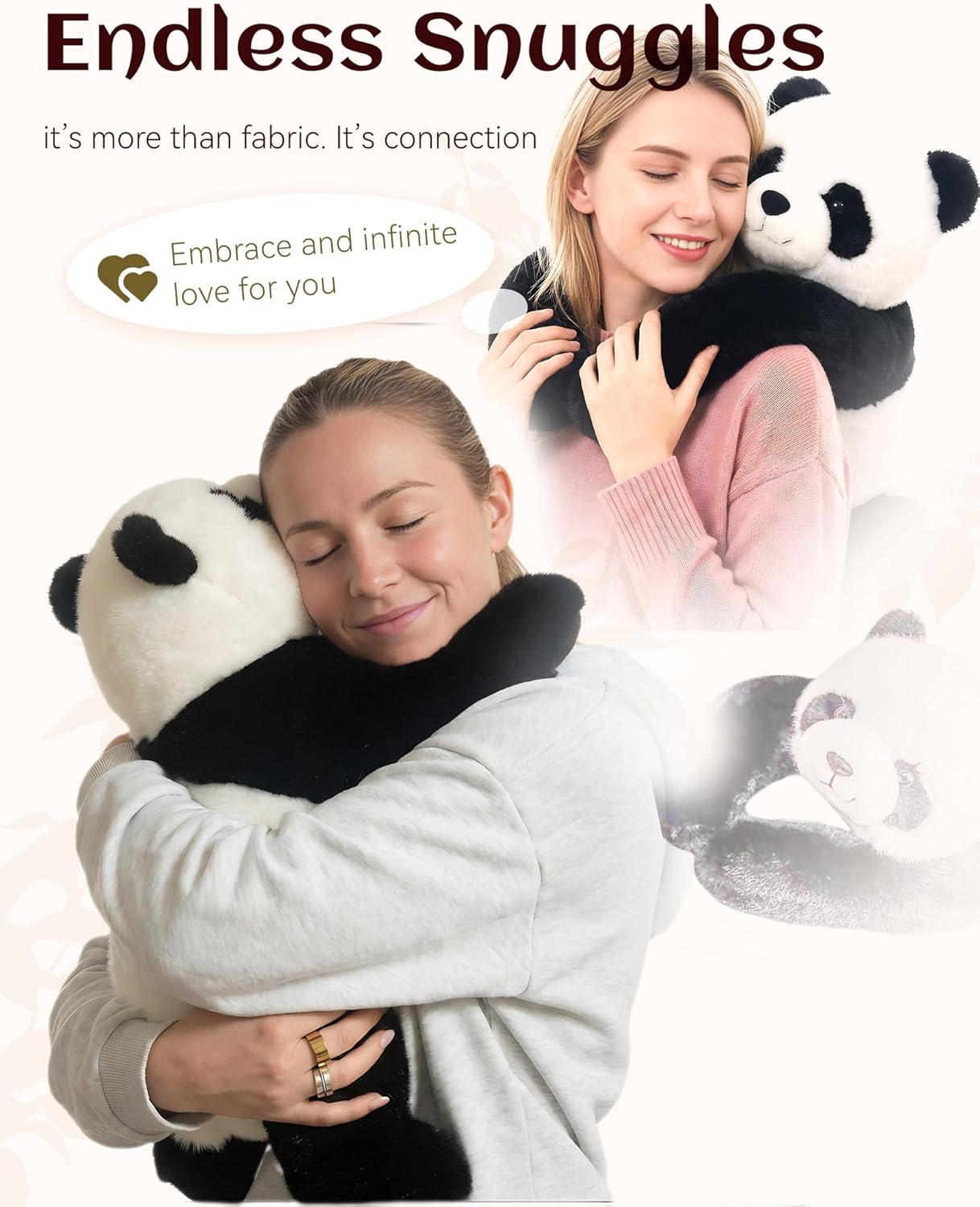 Weighted Stuffed Animal, Weighted Hugging Stuffed Animal with Extra-Long Hugging Arms, Soft Huggable Stuffed Animal for Relaxation and Comfort, For Home, Work & Travel (Panda, 11.8'') - Image 7