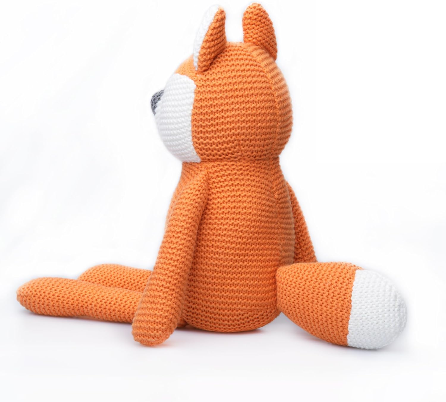FLUFFYFUN 100% Organic Cotton Orange Fox Plush Toy, 7.1" Baby Stuffed Animal for Newborn - Image 3