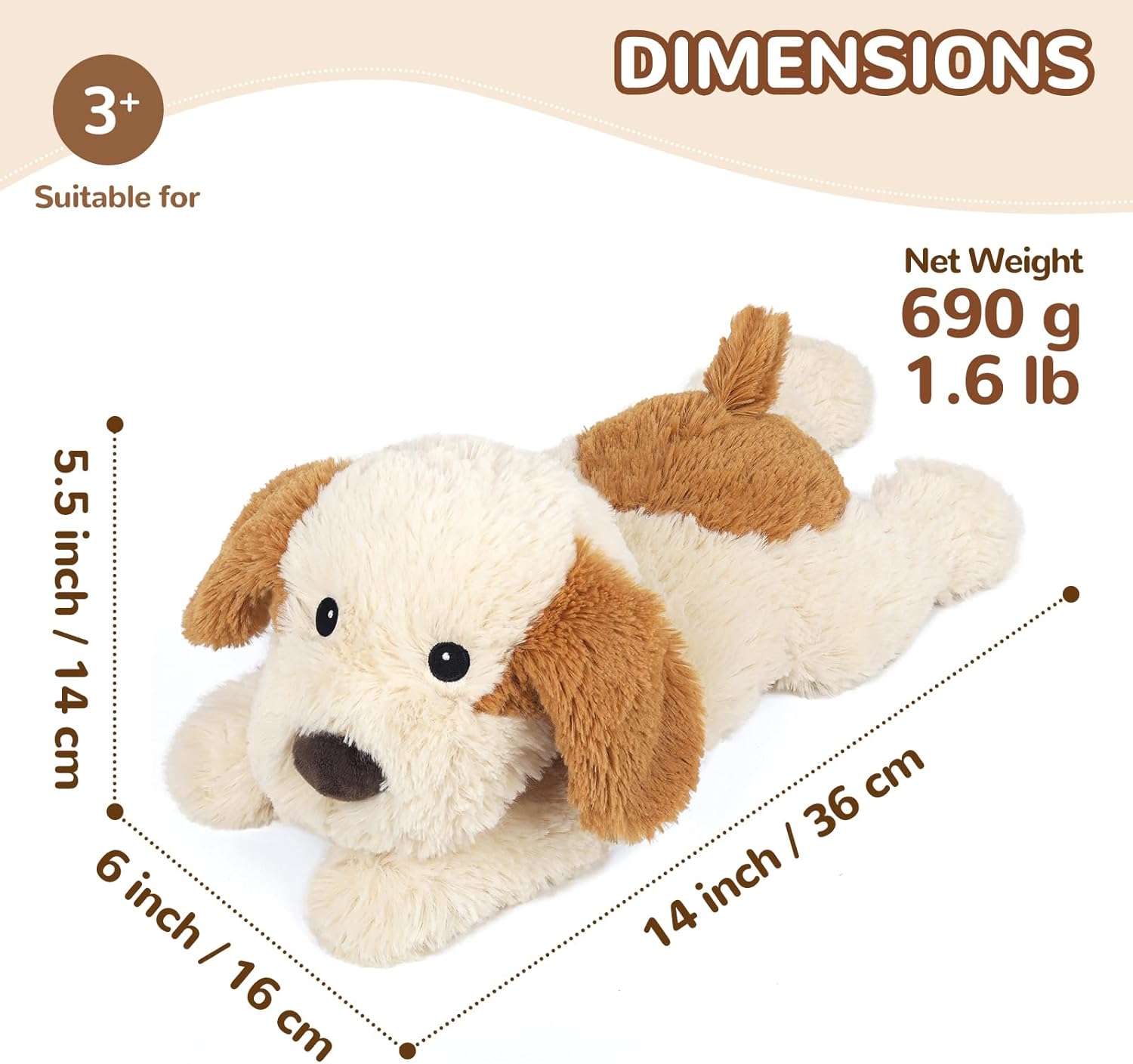 Puppy Stuffed Animals, Microwavable Stuffed Animal Adorable Fluffy Dog Plush for Warmth, Heatable & Coolable Lavender Scent Puppy Plush Toys, Cute Soft Dog Plushies for Kids & Adults Girls Boys Gifts - Image 5
