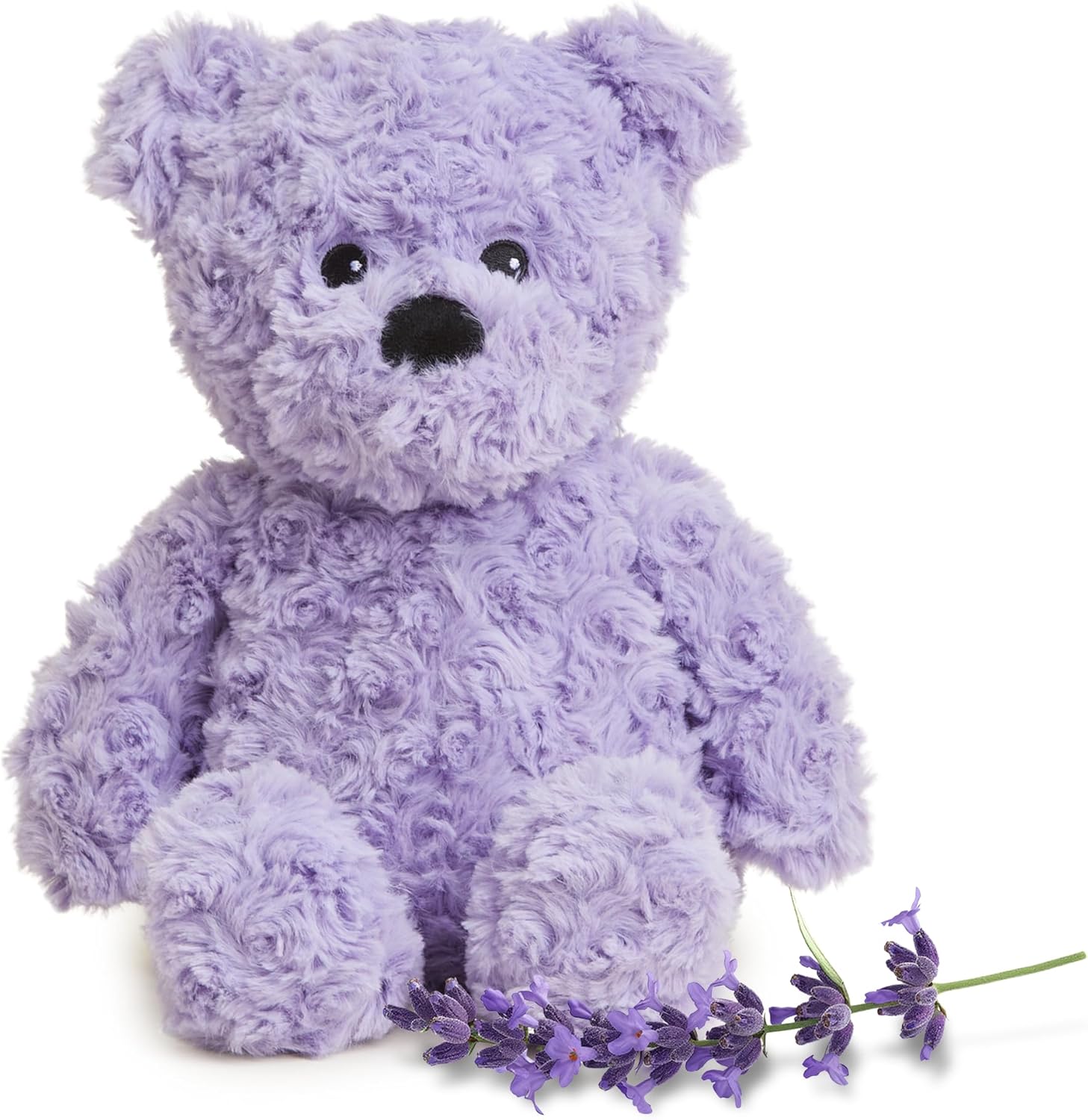 warmies Microwavable & Weighted Stuffed Animal, Purple Curly Bear - Heatable Stuffed Animal Heating Pad - Lavender Scented Plush - for Adults & Children (Boys, Girls, Babies & Toddlers)