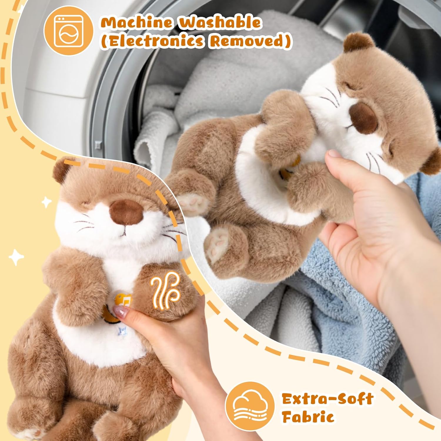 Baby Comfort Otter Breathing Stuffed Animal Buddy-Fur Real Pets Plush Sound Machine with Music, Warm Lights, Peaceful Moments for Kids & Adult | Peluche Que Respira - Image 5
