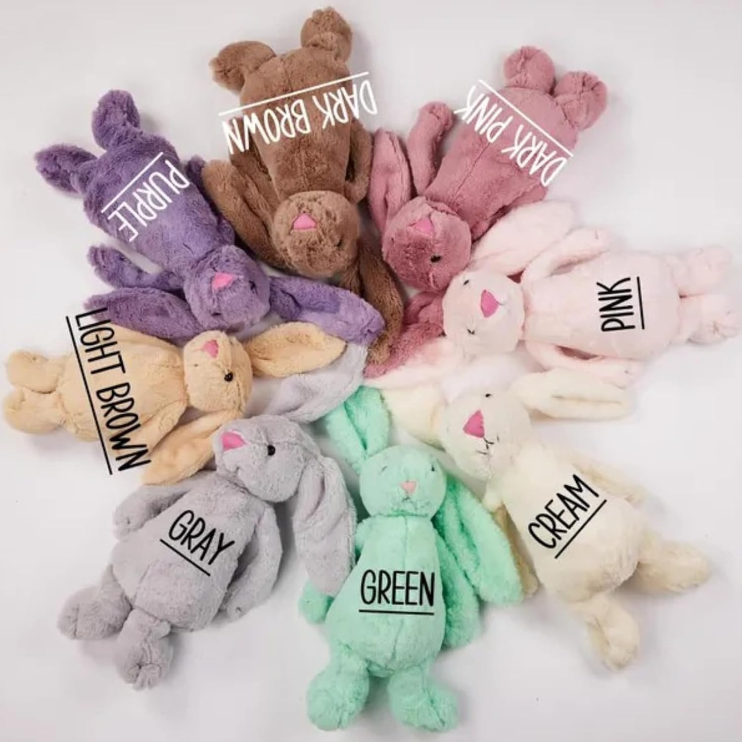 Custom Bunny Stuffed Animal, Embroidered Bunny Plush, Rabbit Plushie with Name, Cute Toys for Kids Babies Girls Boys, Emotional Support Gift, Meaningful Gift Basket Idea - Image 5
