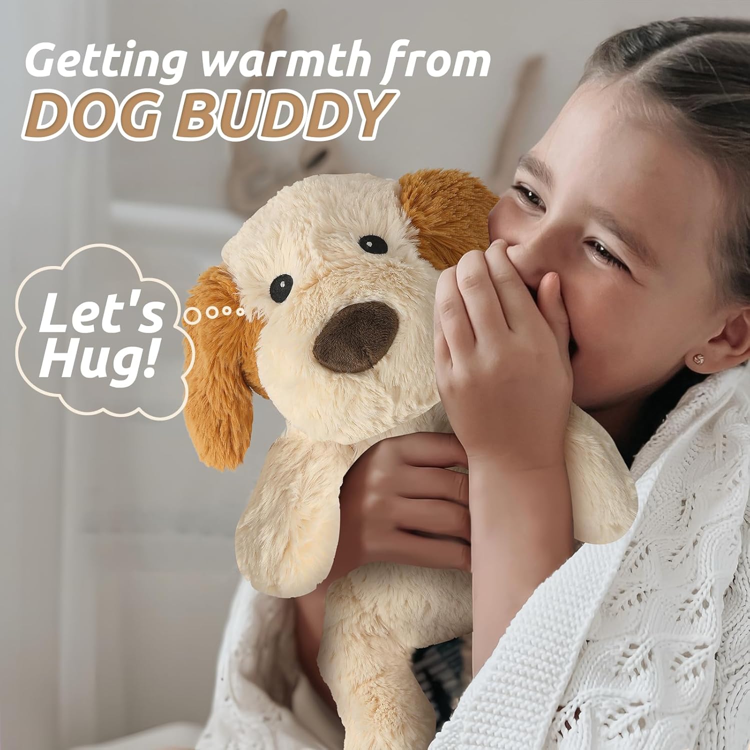 Puppy Stuffed Animals, Microwavable Stuffed Animal Adorable Fluffy Dog Plush for Warmth, Heatable & Coolable Lavender Scent Puppy Plush Toys, Cute Soft Dog Plushies for Kids & Adults Girls Boys Gifts - Image 2
