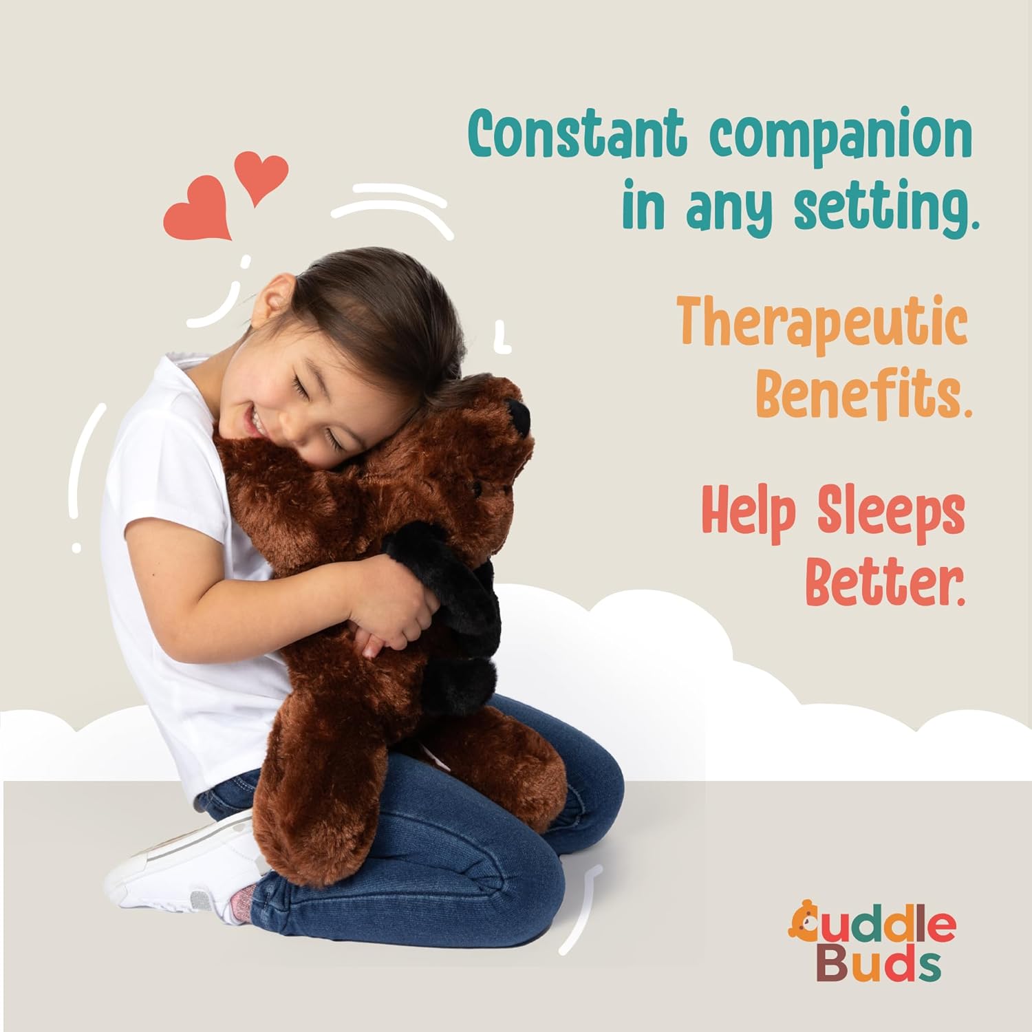 Cuddle Buds 3lbs Weighted Dog Stuffed Animal for Sensory Needs, 20'' Plush Dog, Weighted Stuffed Animals for Adults, Soft Plushie Toy - Image 4