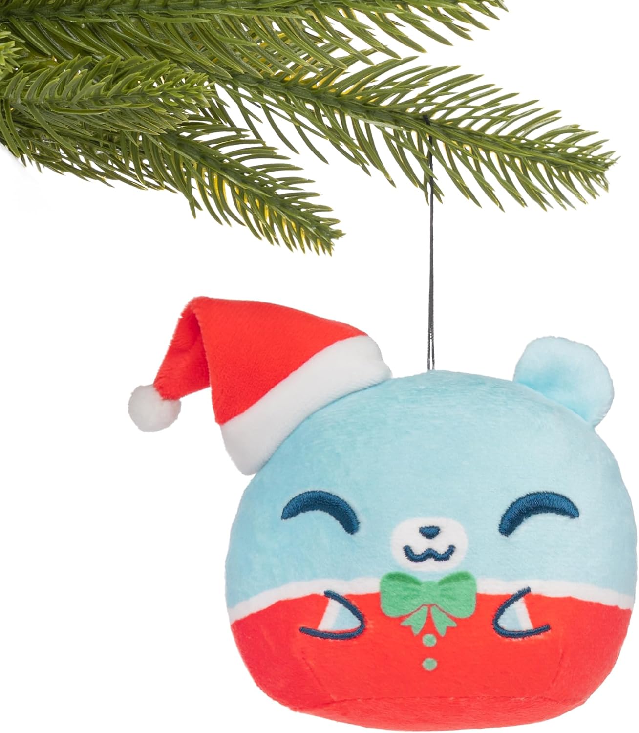 TeeTurtle 3" Plushie Santa Bear Holiday Ornament - Cute Kawaii Festive Stuffed Animals to Celebrate The Holidays - Image 2