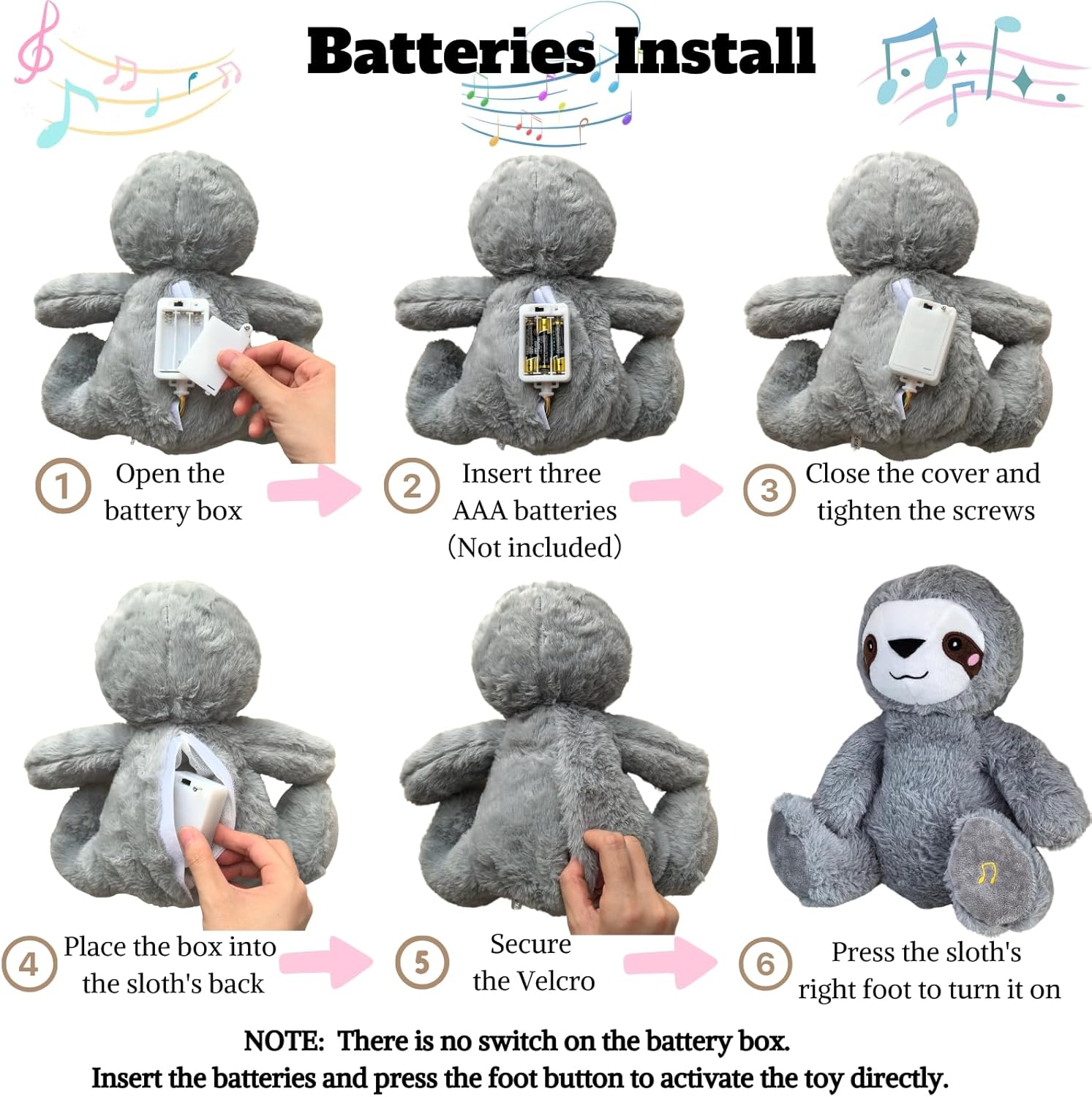 Anxiety Relief Koala, Breathing Teddy Anxiety Bear with Calming Music, Lights, Sleeping Otter Plush, Soothing Sloth for Adults & Kids, Stress Relief Stuffed Animal (3-Level Adjustable Volume) - Image 3