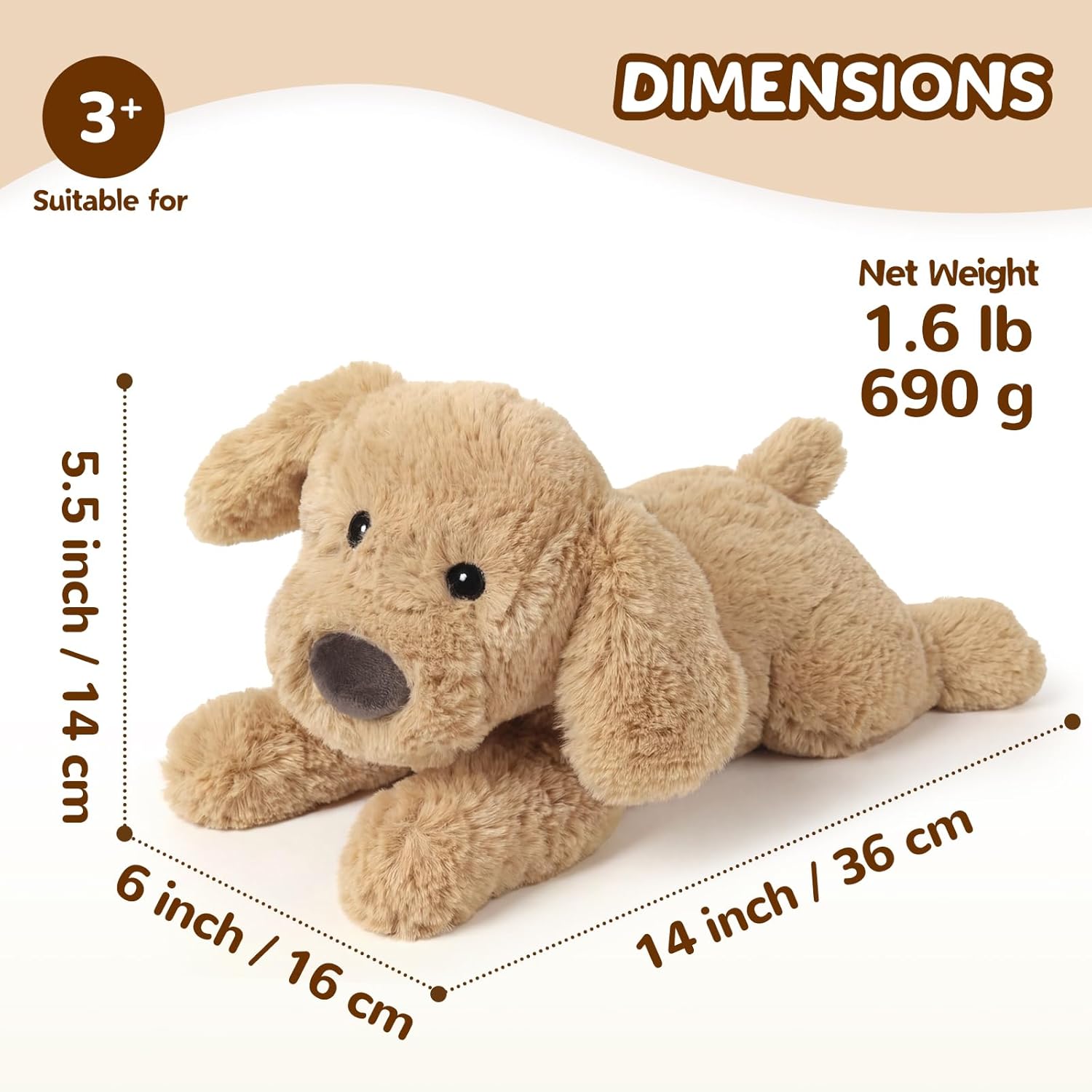 Dog Stuffed Animals, Microwavable Stuffed Animal Adorable Fluffy Puppy Plush for Warmth, Heatable Coolable Lavender Scent Puppy Plush Toy, Cute Soft Dog Plushies for Kids Adults Gift, Golden Retriever - Image 3