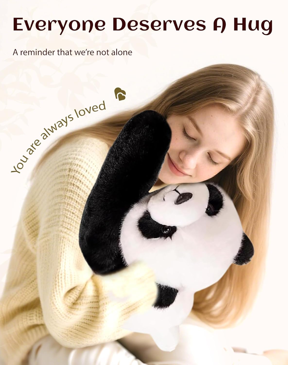 Weighted Stuffed Animal, Weighted Hugging Stuffed Animal with Extra-Long Hugging Arms, Soft Huggable Stuffed Animal for Relaxation and Comfort, For Home, Work & Travel (Panda, 11.8'') - Image 5