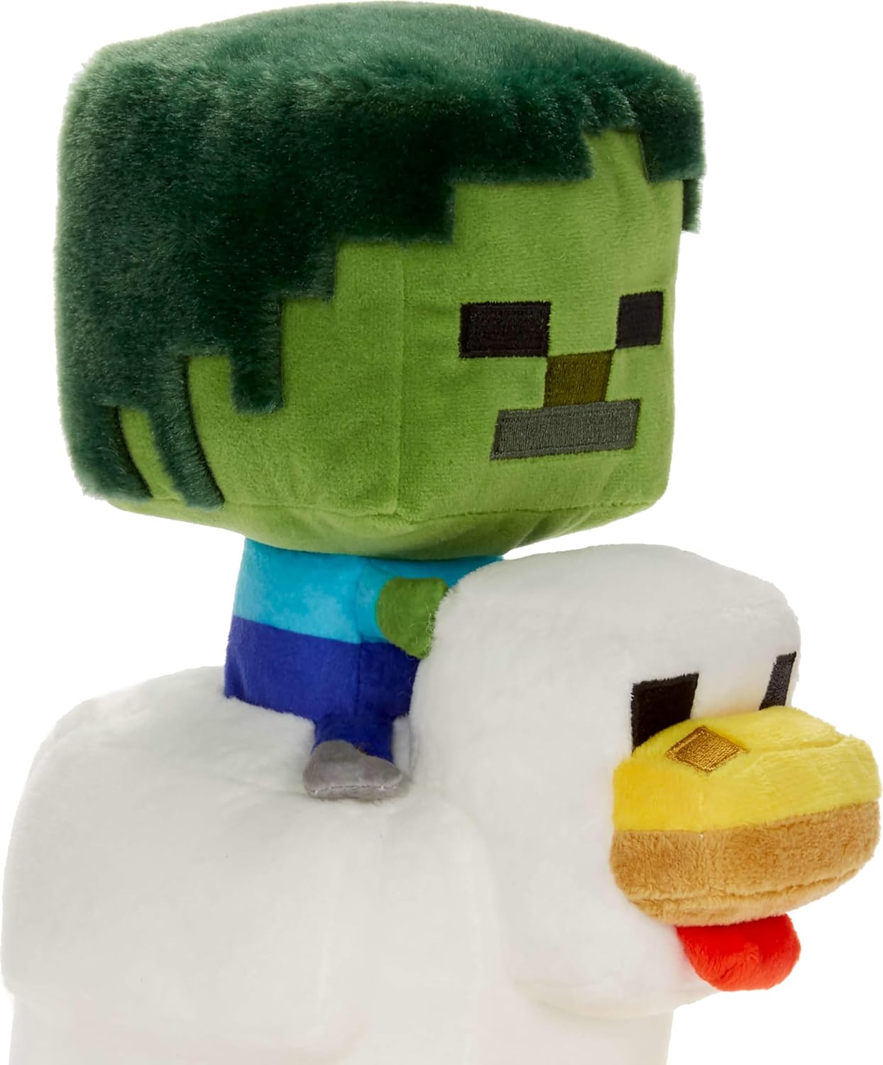 Mattel Minecraft Plush Zombie Chicken Jockey Toy, Collectible Stuffed Animal, 8-inch Soft Doll Inspired by Video Game Character - Image 2