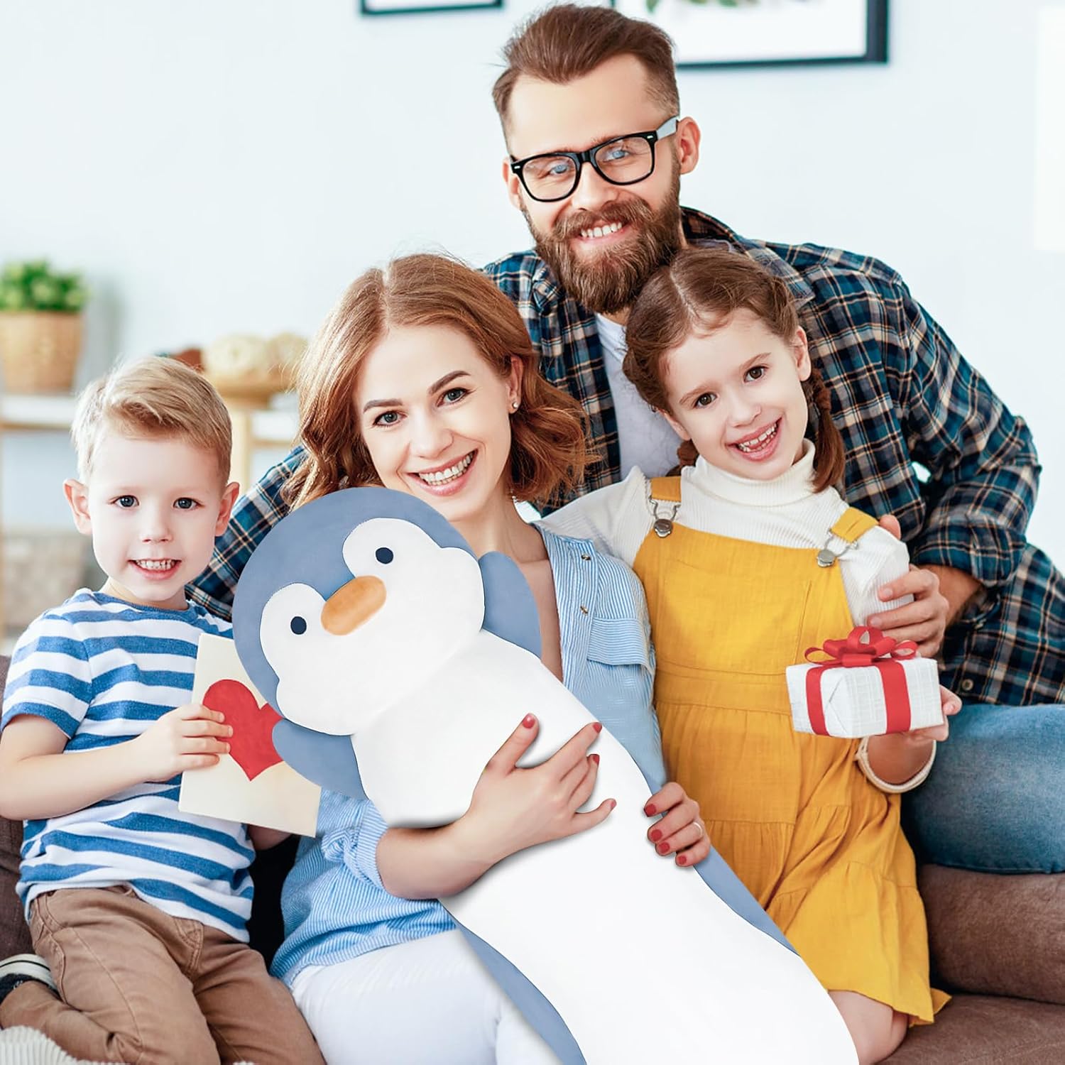 Dalmao 36" Penguin Stuffed Animal, Soft Jumbo Long Cuddle Pillow, Cute Blue Penguin Plush Body Pillow Plushies Toy Gift for Kids, Boy and Girls Birthday, Easter - Image 8