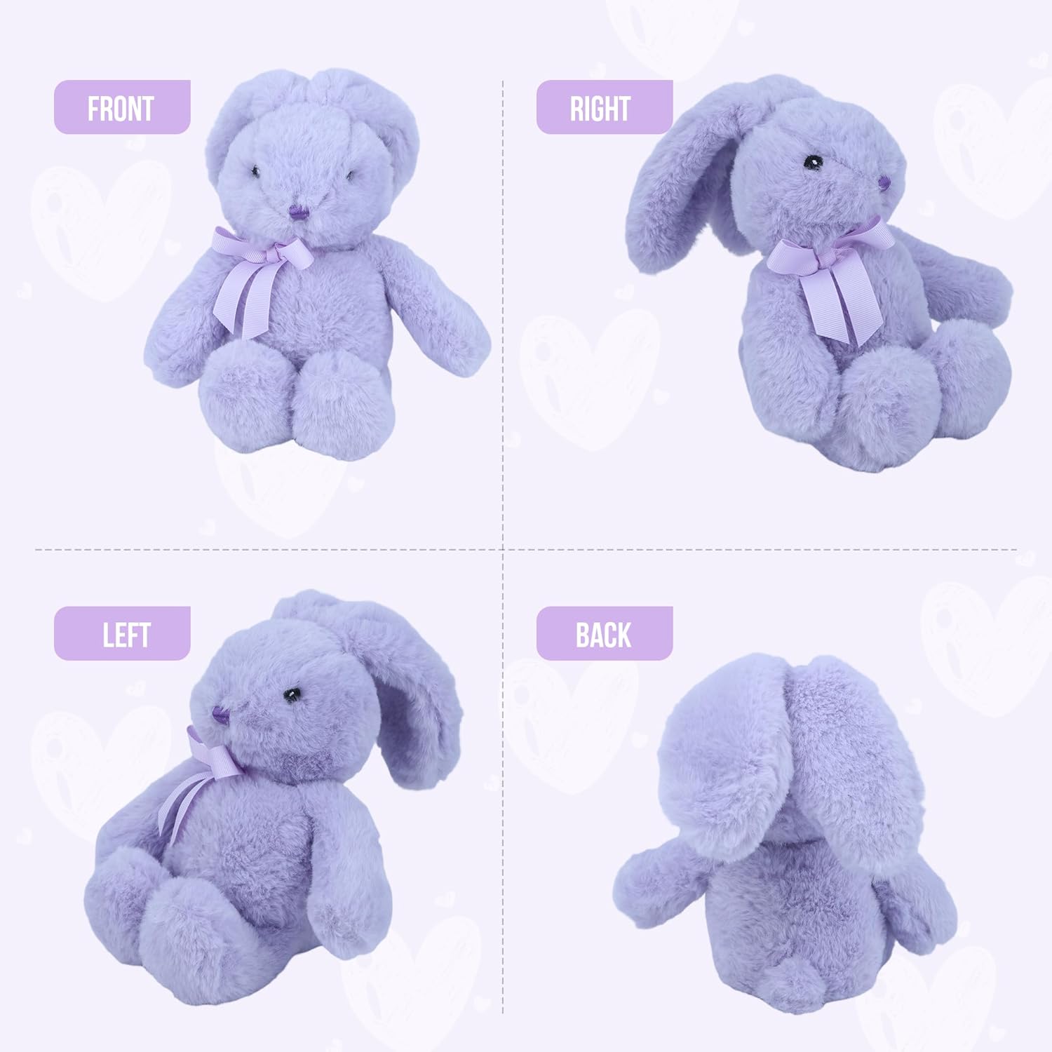Microwaveable Lavender Bunny Plush, Heated & Lightly Weighted Stuffed Animal Plush Toy, Faux Rabbit Fur, Scented Buddy for Soothing Relaxation, Hand Warmer Gift for Adults 18+, Purple 7 Inch - Image 7