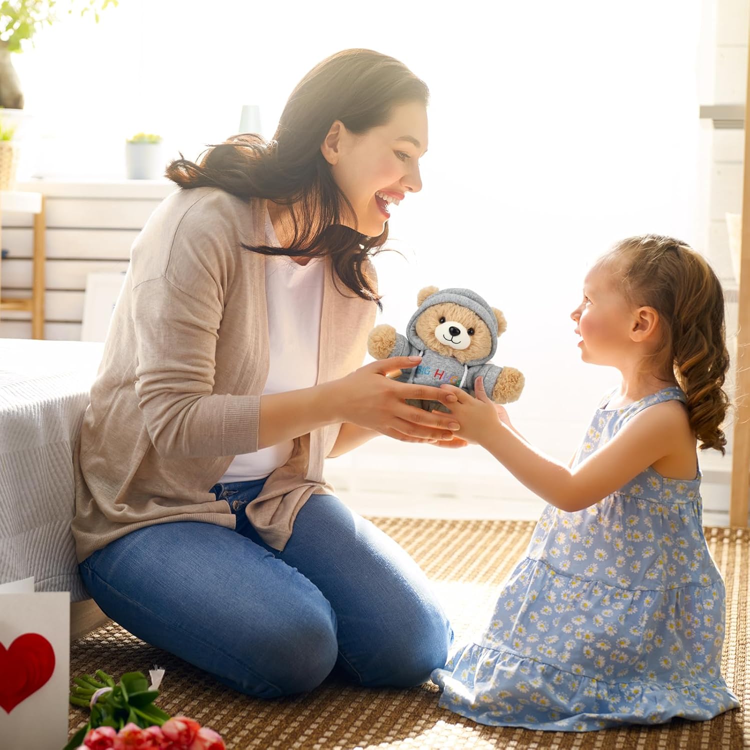 Osacoe Big Hugs Teddy Bear Stuffed Animal with Gift Box Removable Hoodie for Comfort and Love, for Kids, Women & Men in Tough Time, Get Well Soon Gifts Basket with Beautiful Gift Greeting Card - Image 6