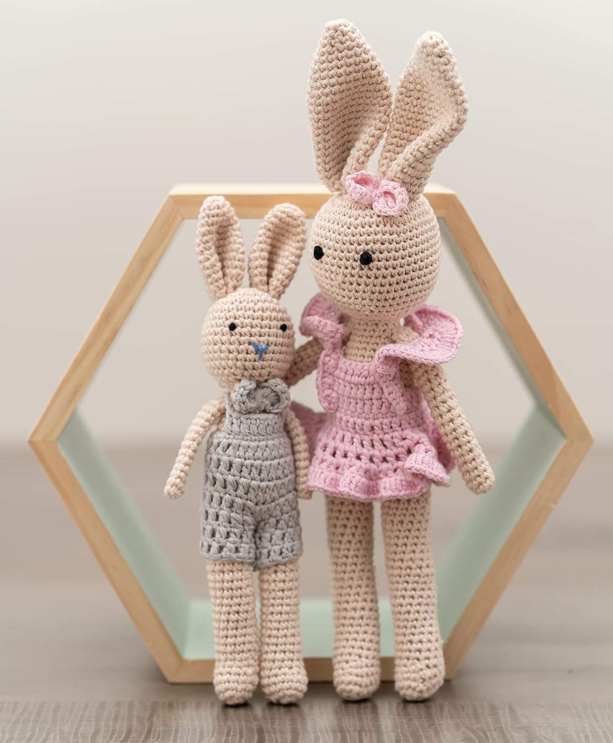 KawaiiOnO Bunny Family, Handmade Crochet Plushie Doll, Amigurumi Baby/Toddler Doll - Image 3