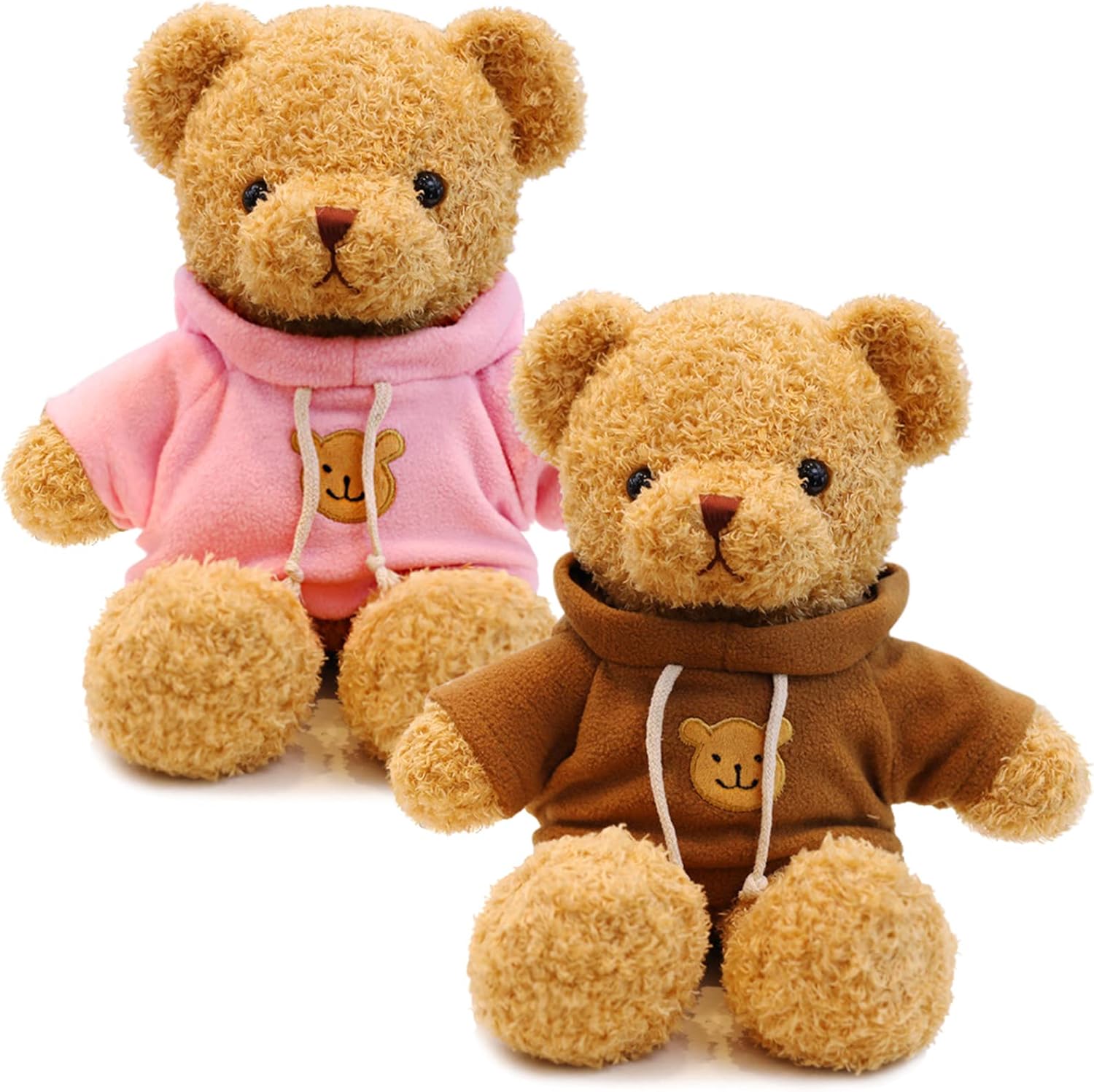 Aoriher 2 Pieces Matching Bear Stuffed Animal Plush Gifts 11.8 Inch Soft Bear with Clothes Bears Plush for Newlyweds Mom Grandma Women Baby Shower Wedding Party Favor