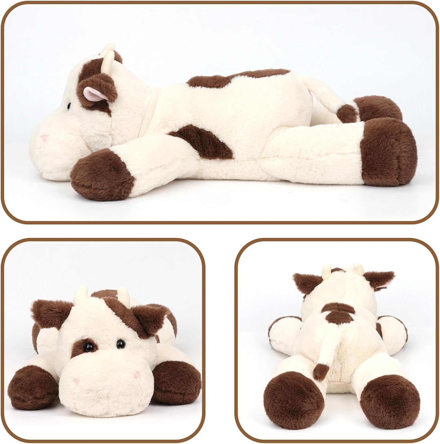 Weighted Cow Stuffed Animal Soft Weighted Plushes Cute Cow Plush Toy Birthday Gifts for Boys Girls Kids Adults (20" 3.3 lbs) - Image 4