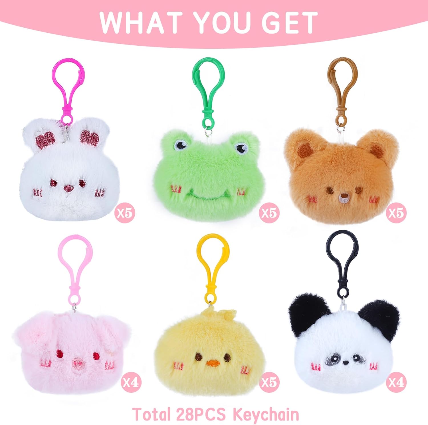 Niceup Bulk Plush Keychains Mini Stuffed Animals for Kids Party Favors Goodie Bags Gift Mini Claw Machine Toys - Image 6