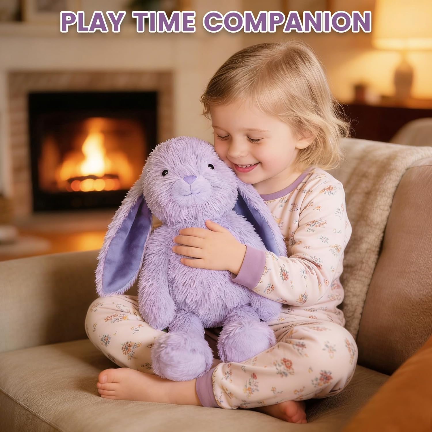 SuzziPals Heatable & Coolable Purple Bunny Stuffed Animal Heating Pad for Soothing & Relaxation, Lavender Purple Bunny Plush for Discomfort, Rabbit Stuffed Animals for Kids, Easter Bunny Plushies Gift - Image 6