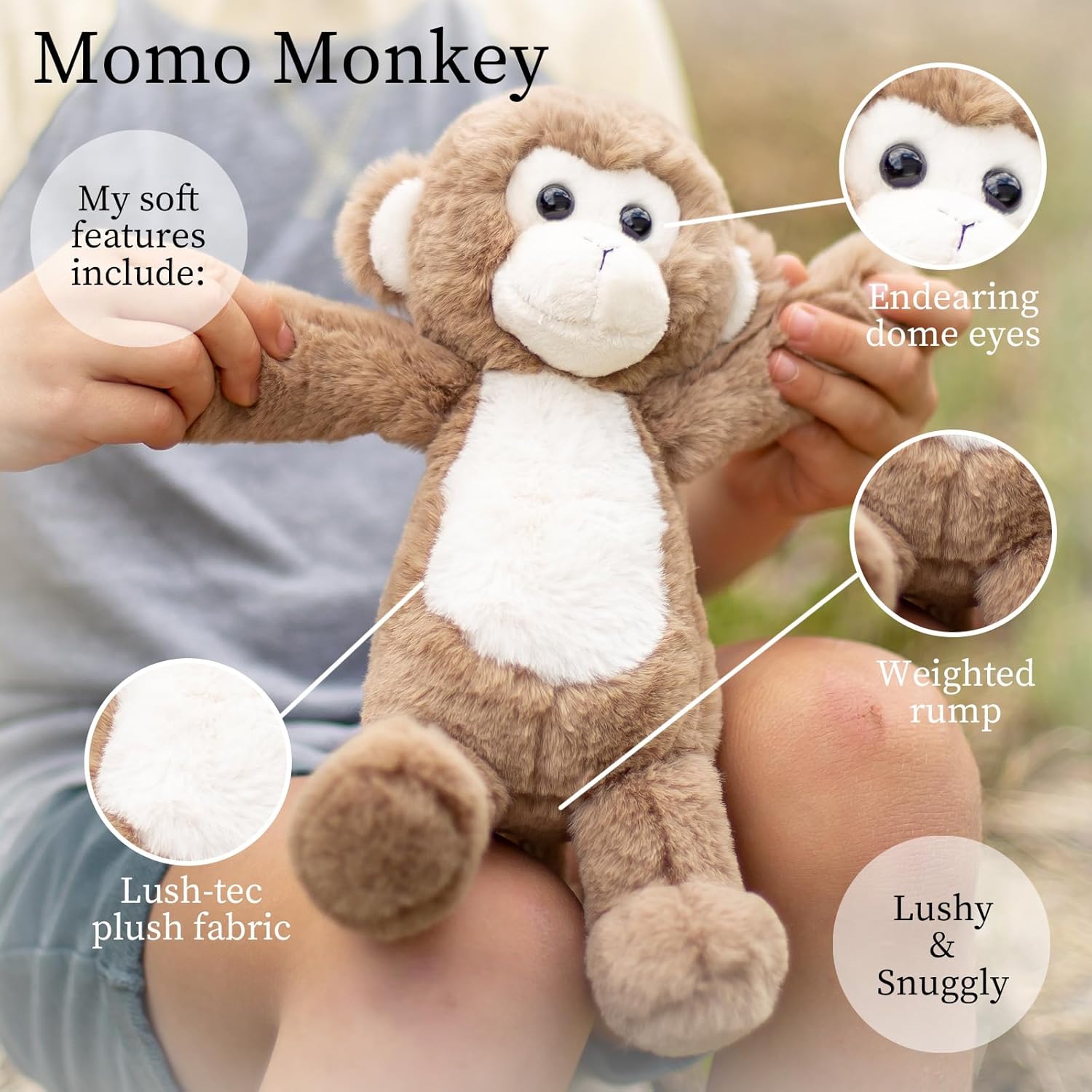 World's Softest Plush Stuffed Animal for Baby, Toddler, Kids, Adults - Adorable Toy Made from Kid-Friendly, Quality Materials - Lushee MoMo Monkey, 10" - Image 3