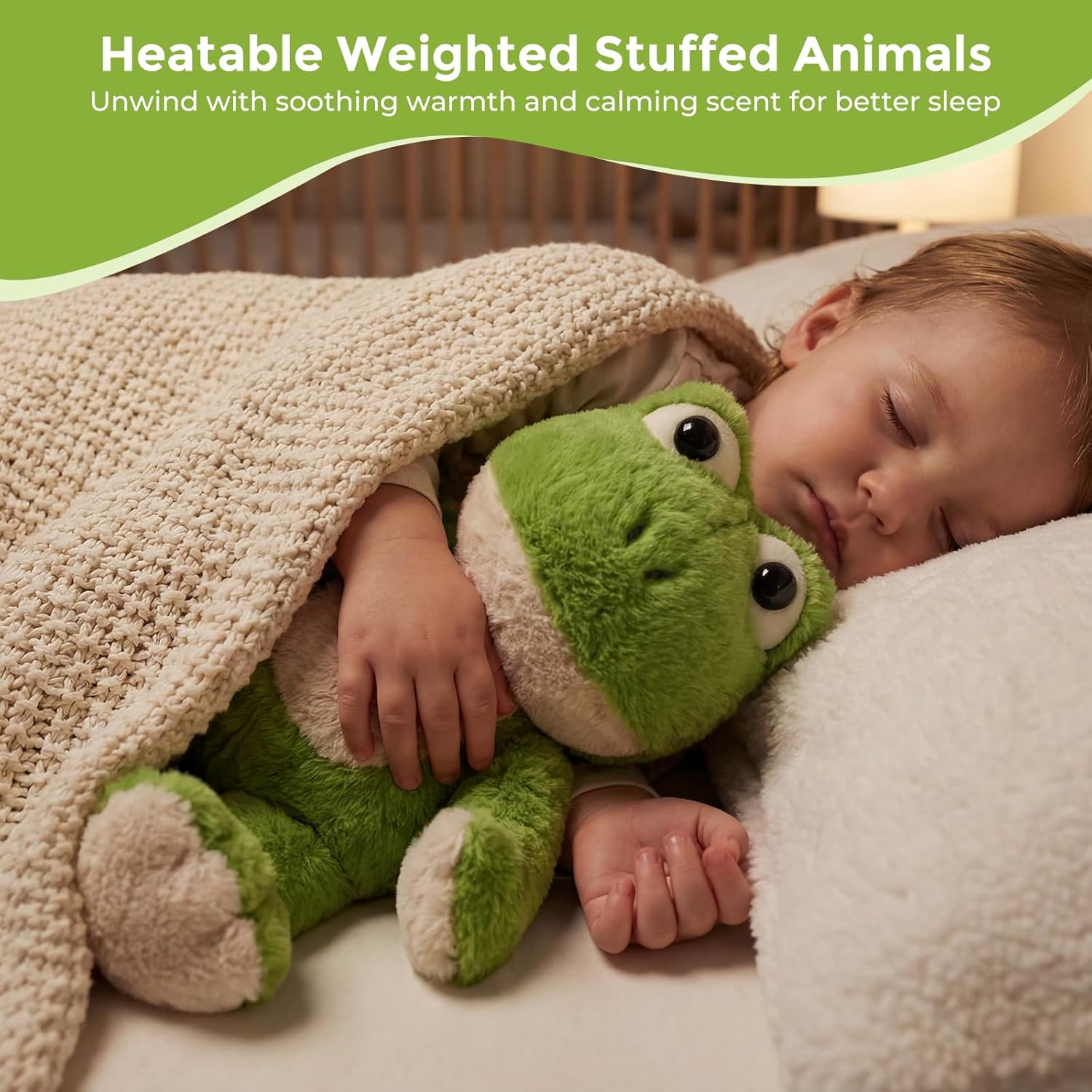 Microwavable Weighted Frog Plush,Heating Pad Stuffed Animals for Period Cramps, Heatable&Coolable Frog Stuffed Animal Toy with Lavender Scented for Pain Stress, Cozy Gifts for Kids Women - Image 6