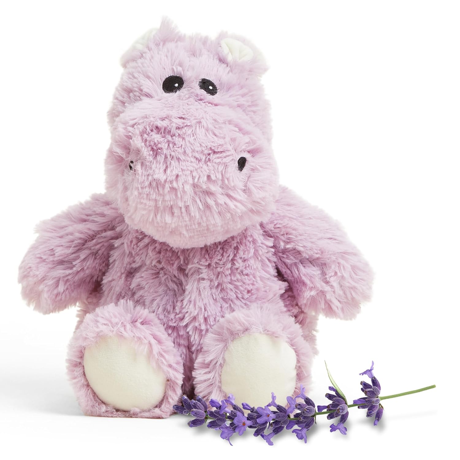warmies Junior Microwavable & Weighted Stuffed Animal, Hippo - Soothing Microwave Hippo Warmth - Microwavable Lavender Plush Comfort - for Adults & Children (Boys, Girls, Babies & Toddlers)