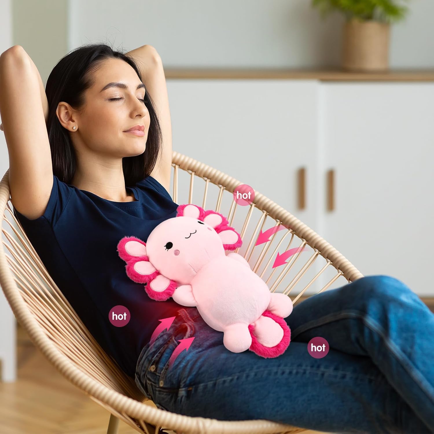 Realspring Heatable Coolable Stuffed Animals Gifts for Kids Plush Microwavable Heating Pad Lavender Scented Cute Plushie Birthday Gift for Adults Soothing Warmth Comfort Heating Pad - Image 6