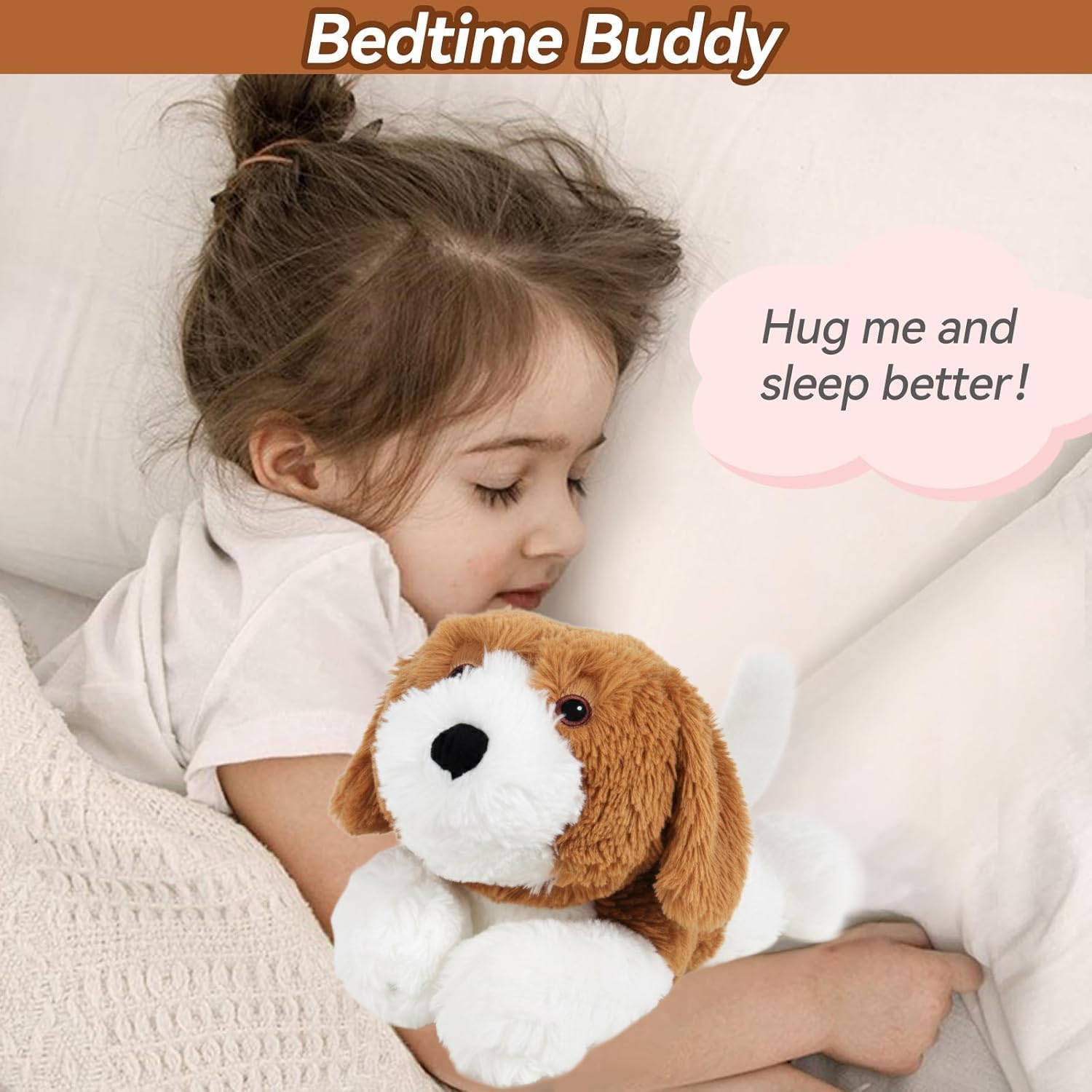 Microwavable Puppy Stuffed Animal, Microwave Heating Pads for Cramps & Anxiety Relief, Heatable Cooling Lab Plushies Buddy - Image 2
