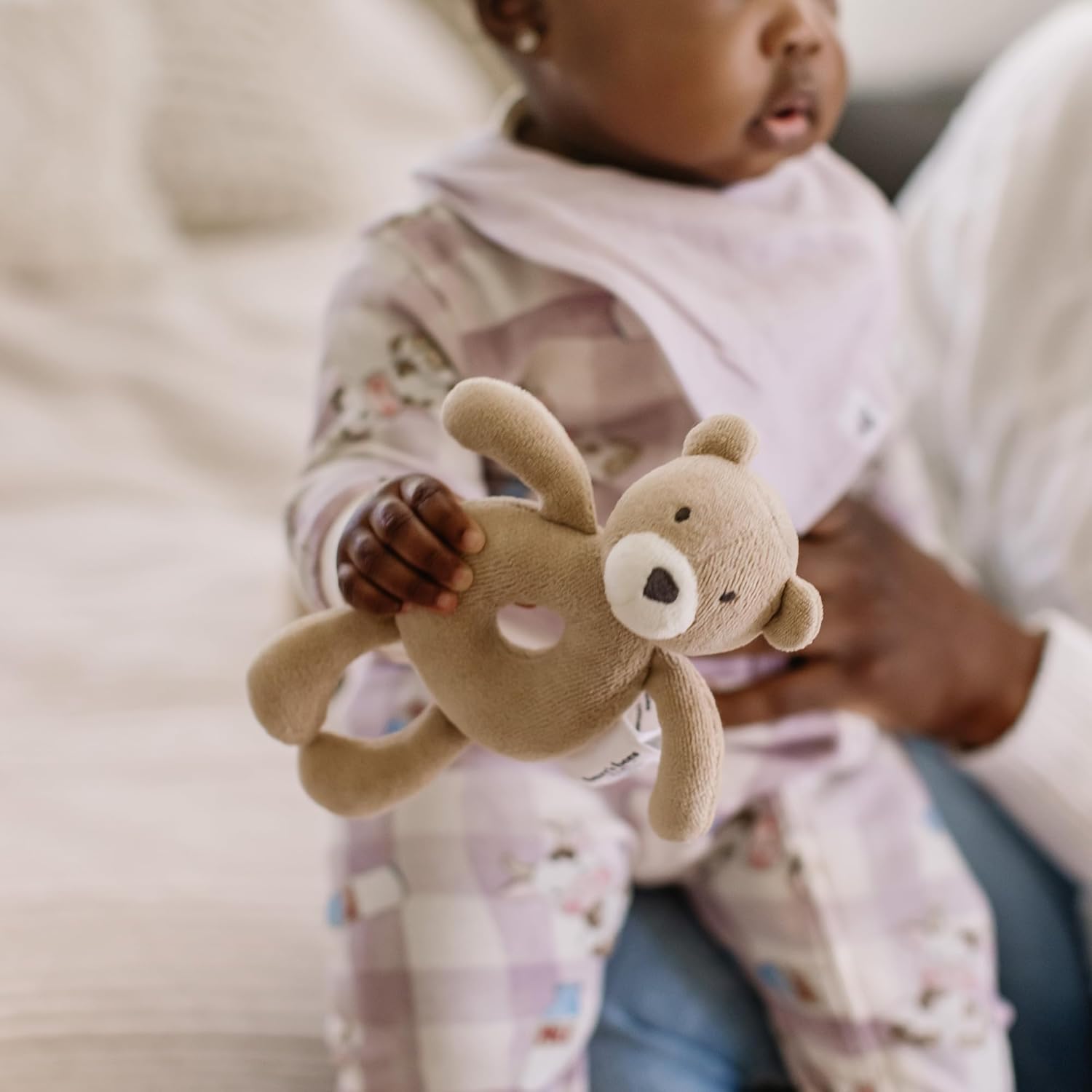 Burt's Bees Baby Unisex Infant Rattle Toy, Nursery Sensory Animal Plush Made with 100% Organic Cotton Shell and Polyester Fill, Sweet Bear, Bunny, or Dog Stuffed Animals for Babies - Image 4
